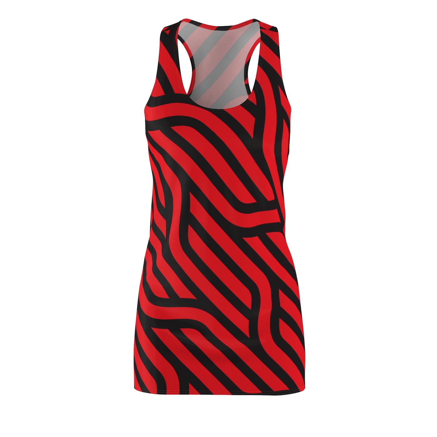 Schwarz Rot Streifen Racerback Kleid – Modernes Sommerkleid