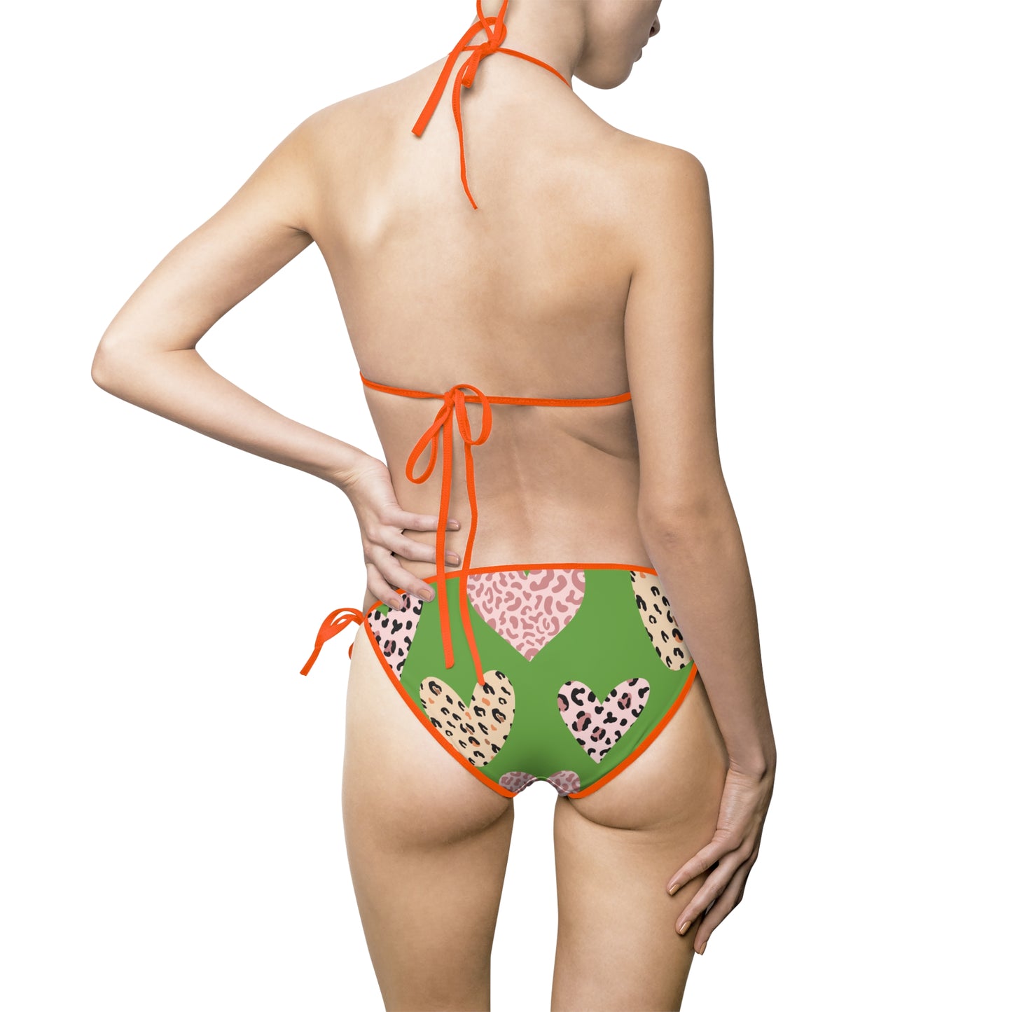 Leopard Heart Bikini Set – Sexy Tierprint Badeanzug grün