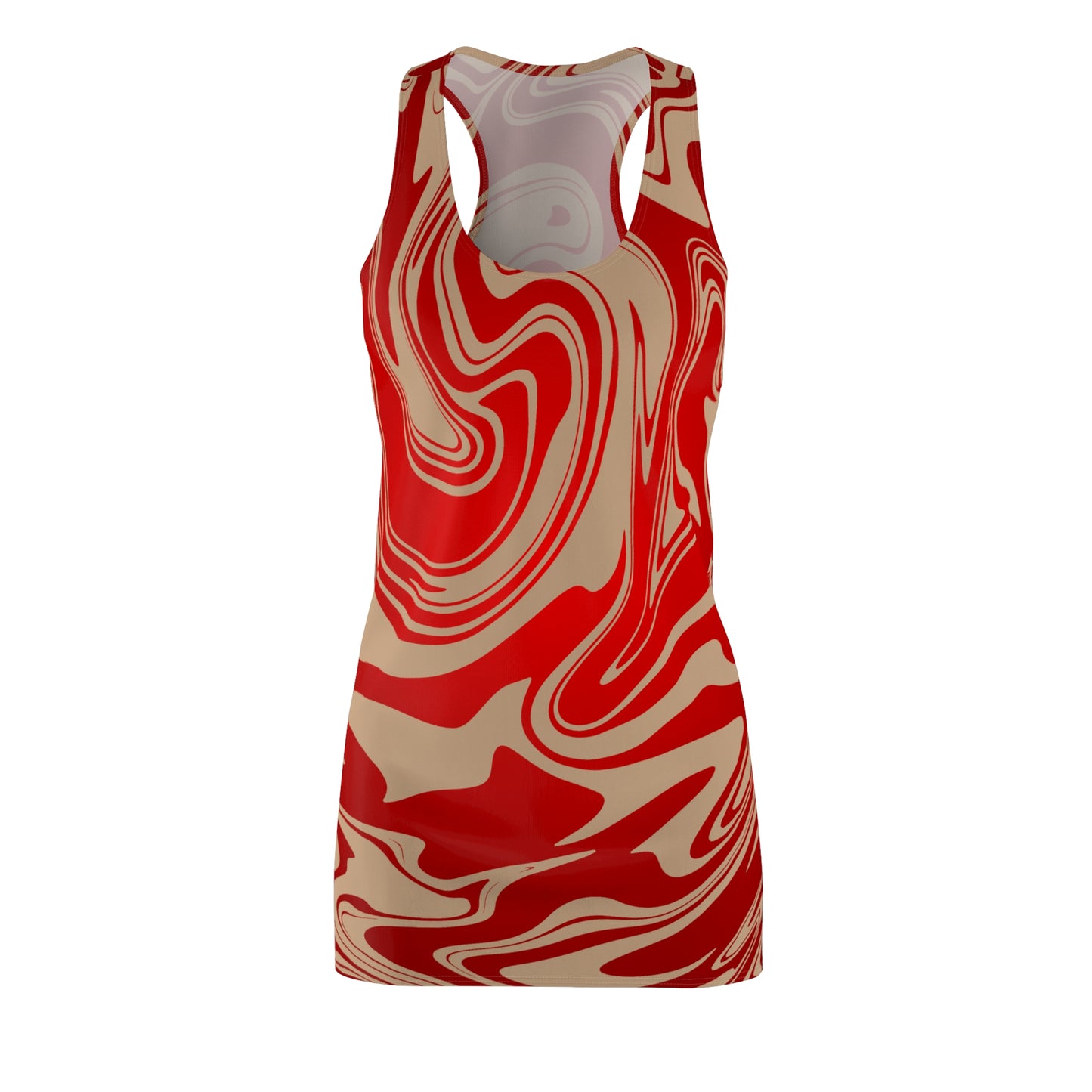Rot Marmor Racerback Kleid – Trendiges Sommerkleid