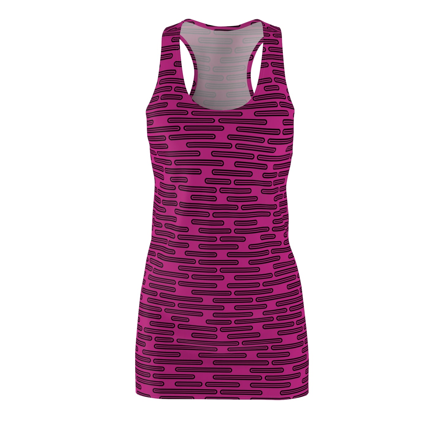 Schwarz Pink Racerback Kleid – Modernes Sommerkleid