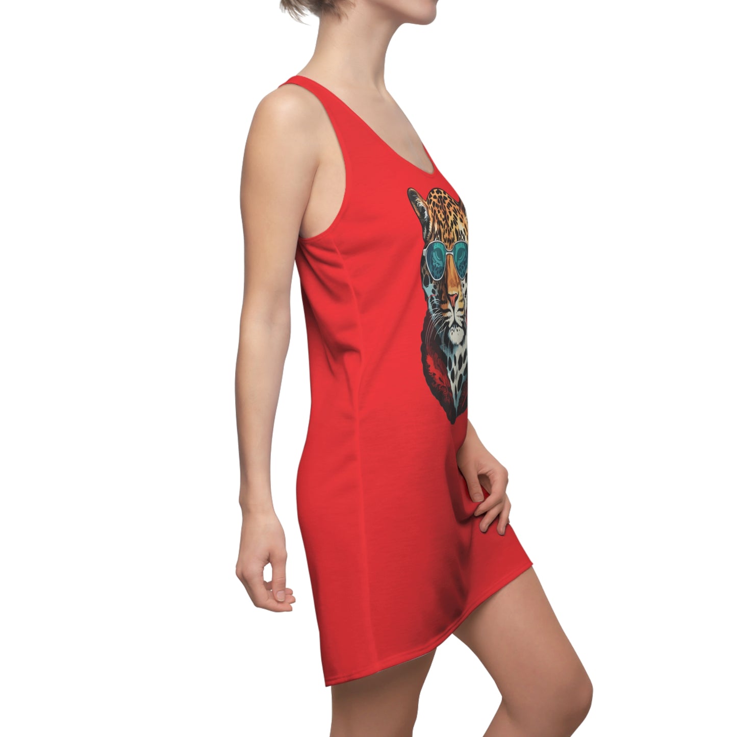 Rotes Leopard Sonnenbrille Racerback Kleid – Cooles Sommerkleid