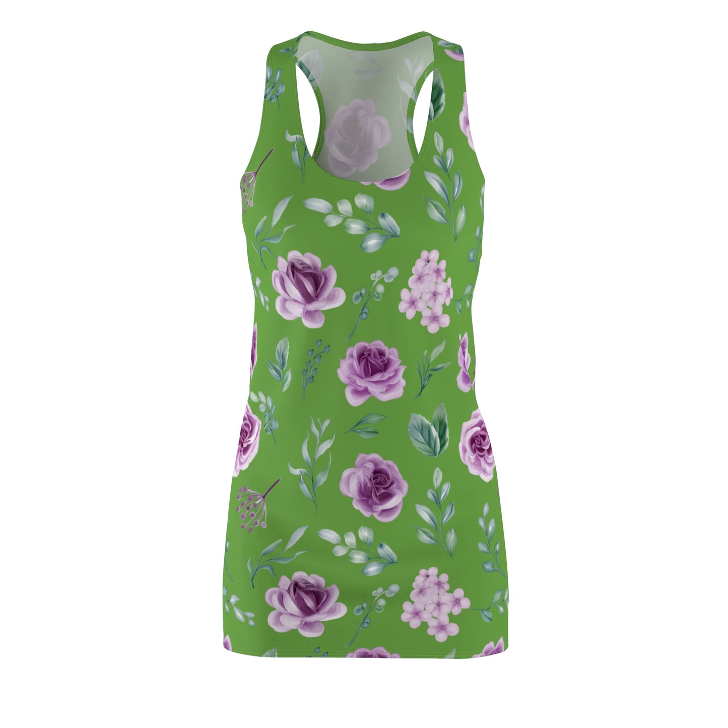 Grün Floral Racerback Kleid – Blumenkleid Sommer Damen