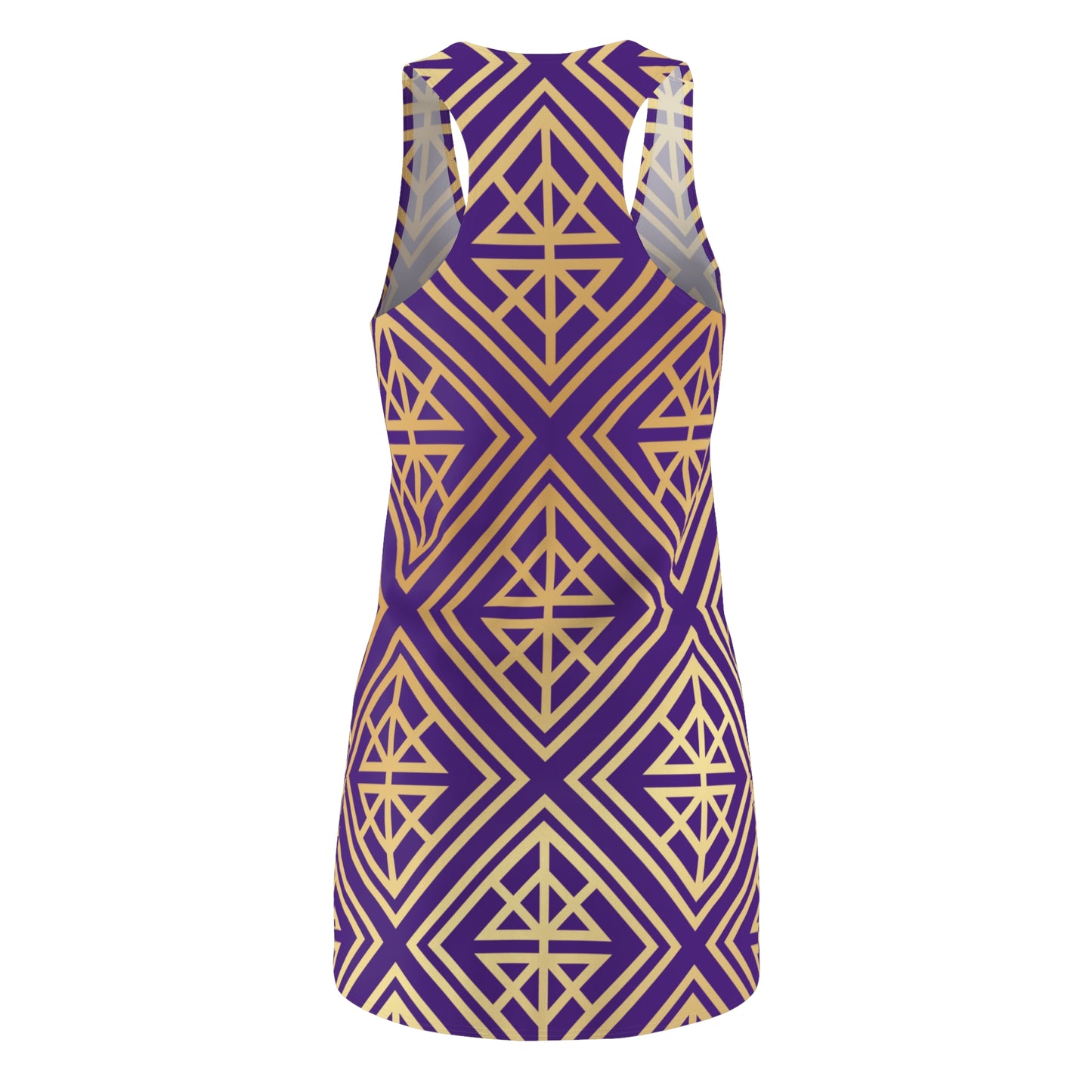 Luxury Racerback Dress mit Geometric Gold Line Muster purple