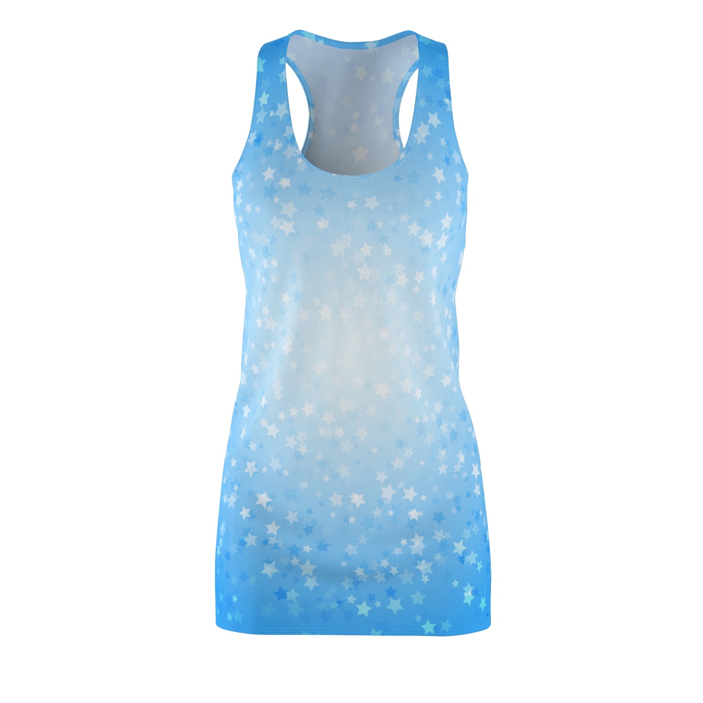 Racerback Kleid Blau mit Sternenmuster – Sommer Mini Dress