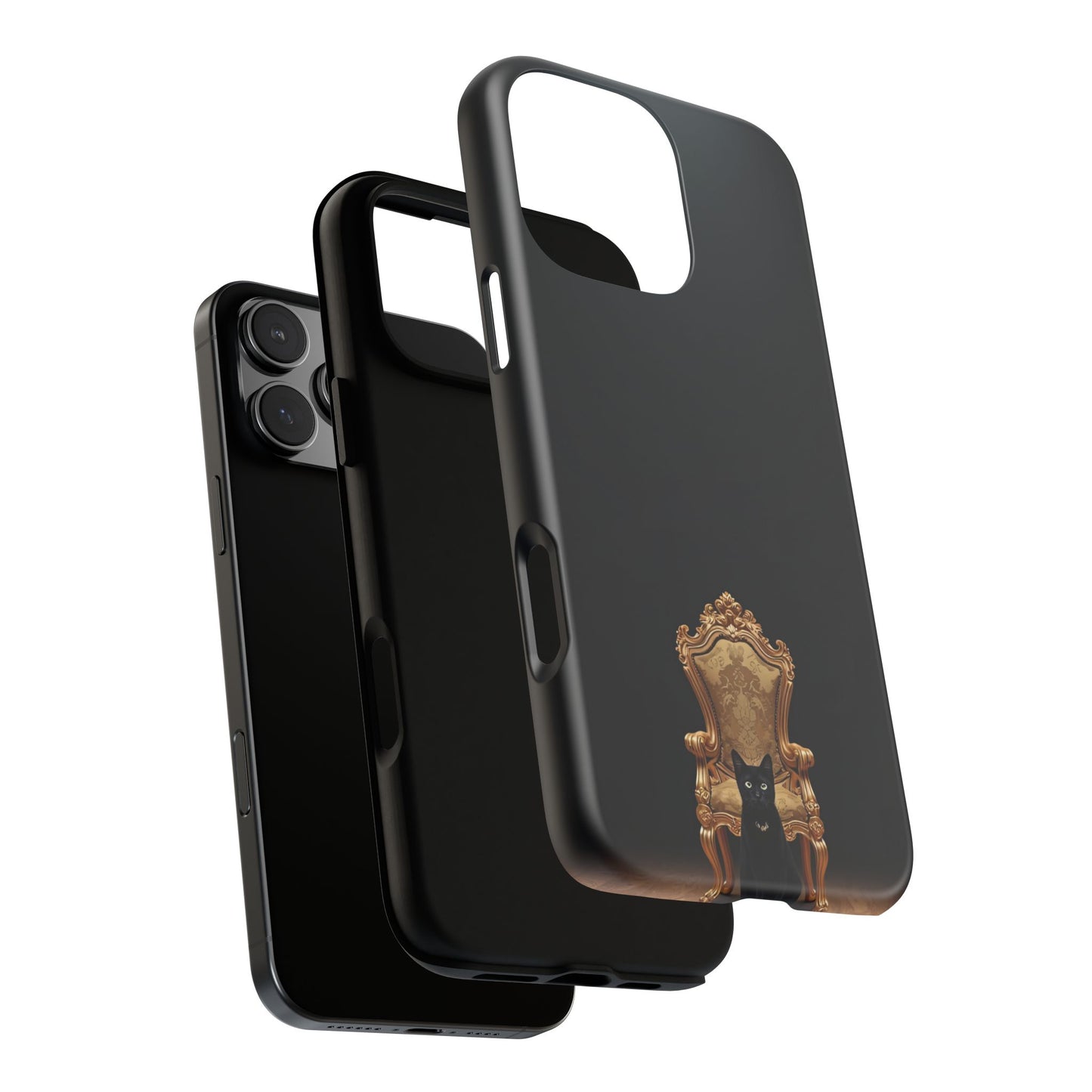 Black Cat on Golden Throne – Premium Phone Case Protective Slim