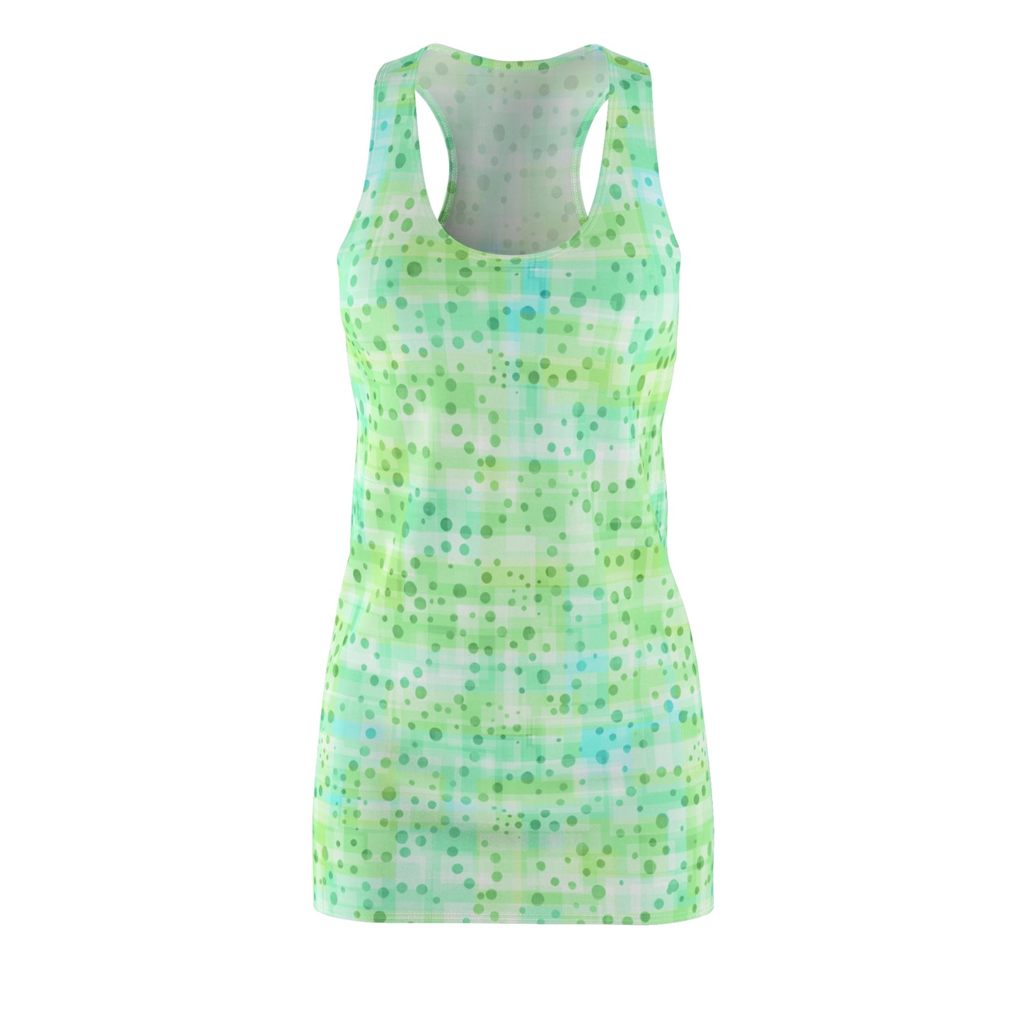 Grün Geometrie Racerback Kleid – Lässiges Sommerkleid