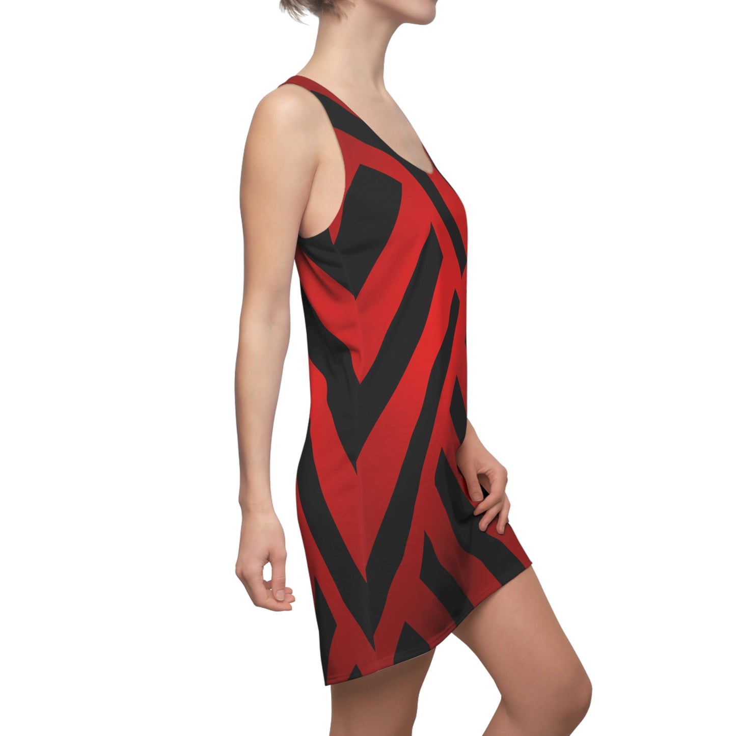 Racerback Damen Kleid Rot Farbverlauf Muster Racerback Sommer Party