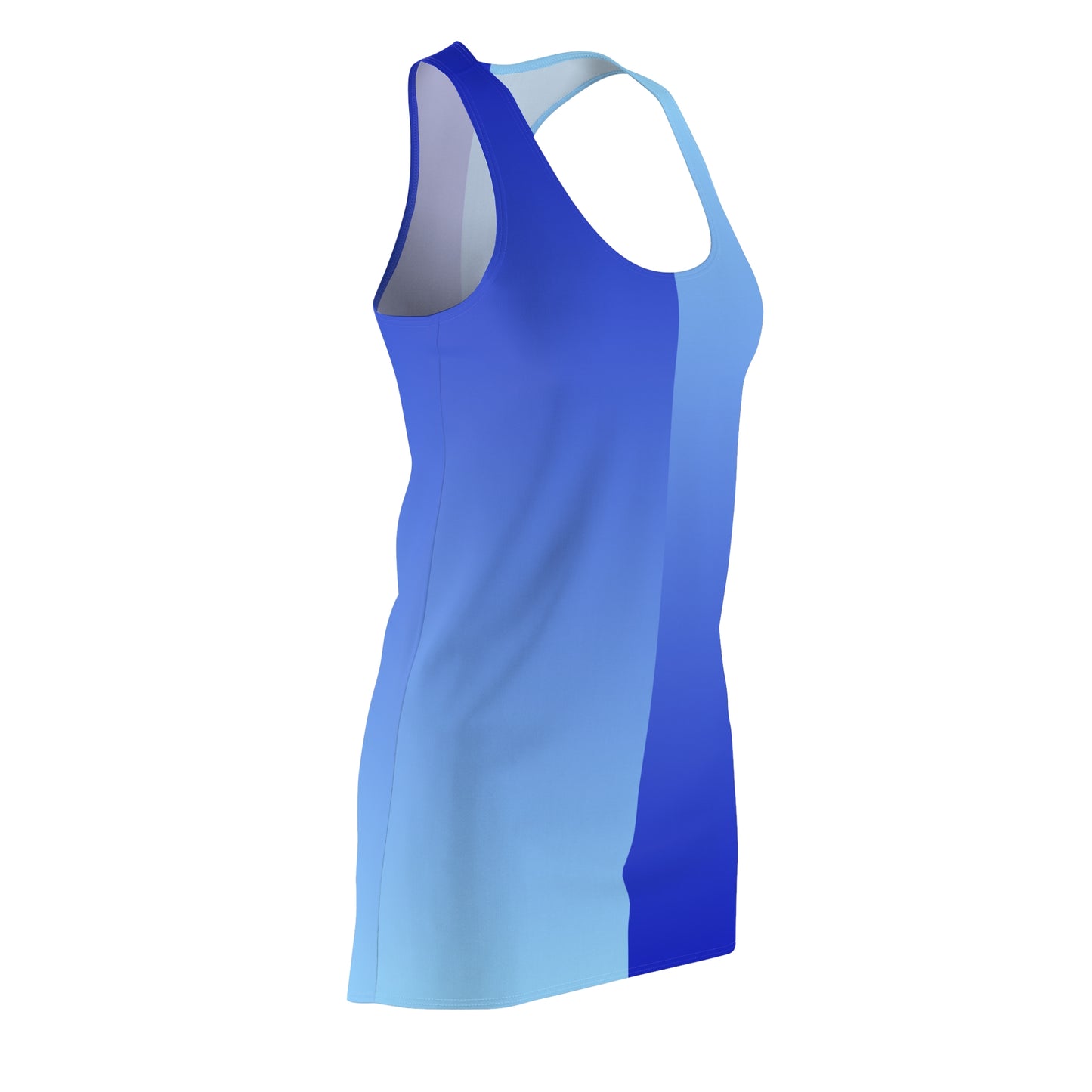 Racerback Kleid Blau Hellblau Zweifarbig Damen Sommer