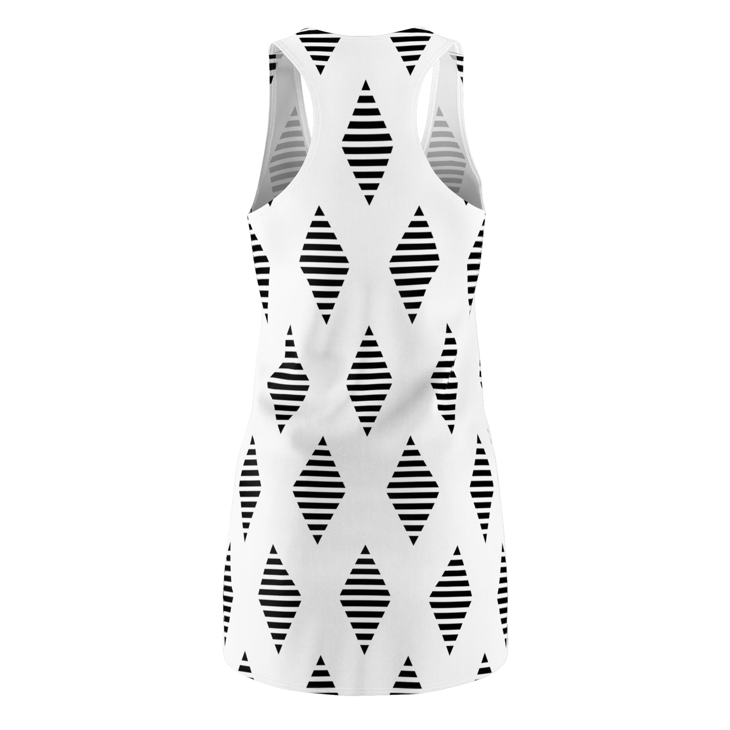 Geometrie Racerback Kleid – Schwarz Weiß Sommer Damenmode