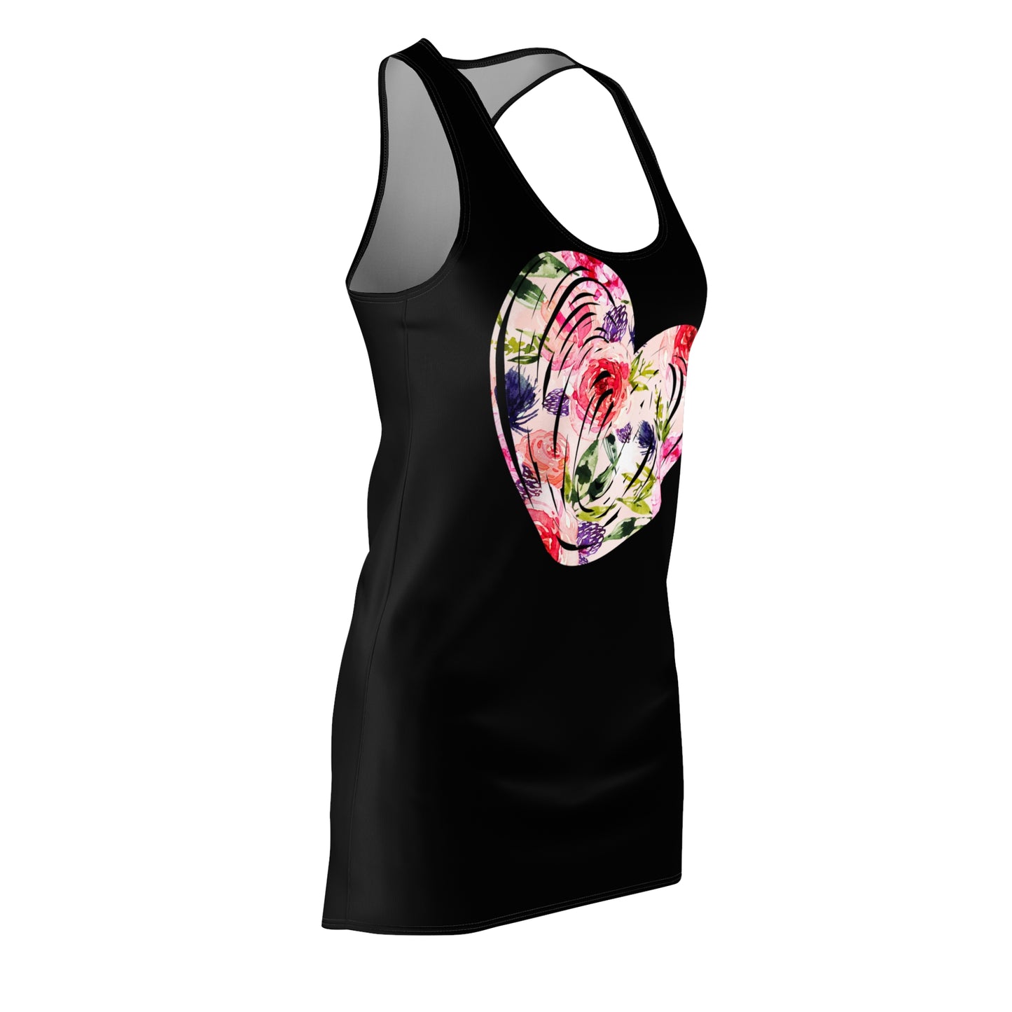 Floral Herz Racerback Kleid – Trendiges Sommerkleid
