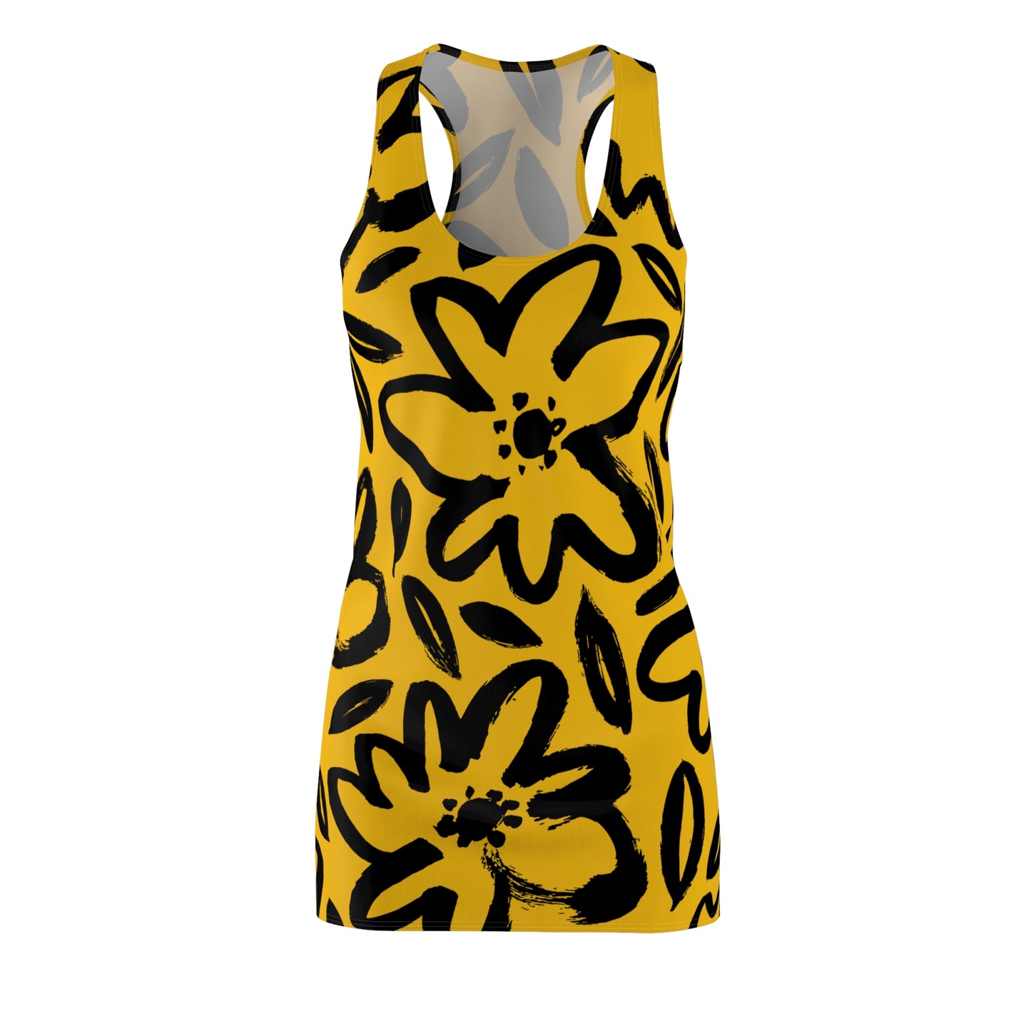 Racerback Kleid Damen Blumenmuster – Sommerkleid Strandkleid