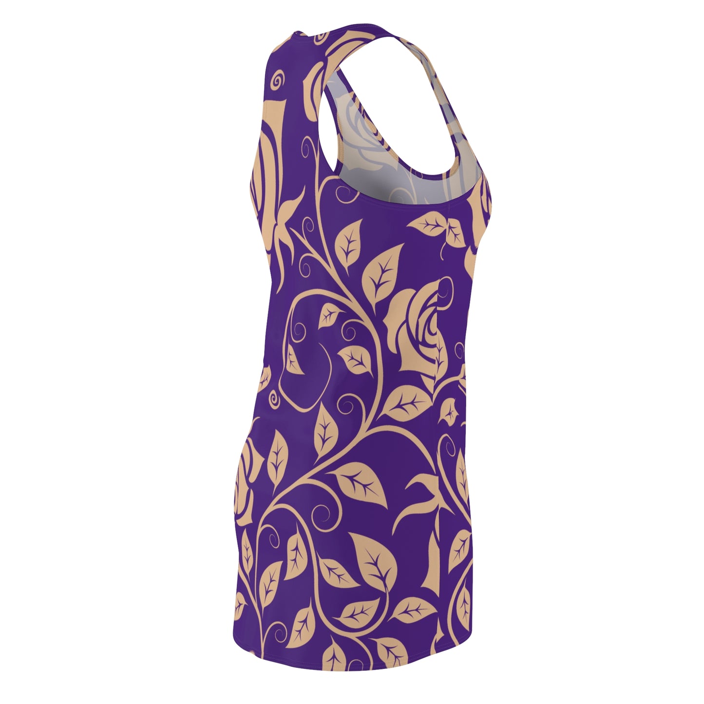 Floral Racerback Kleid Rose – Elegant in Beige & Purple