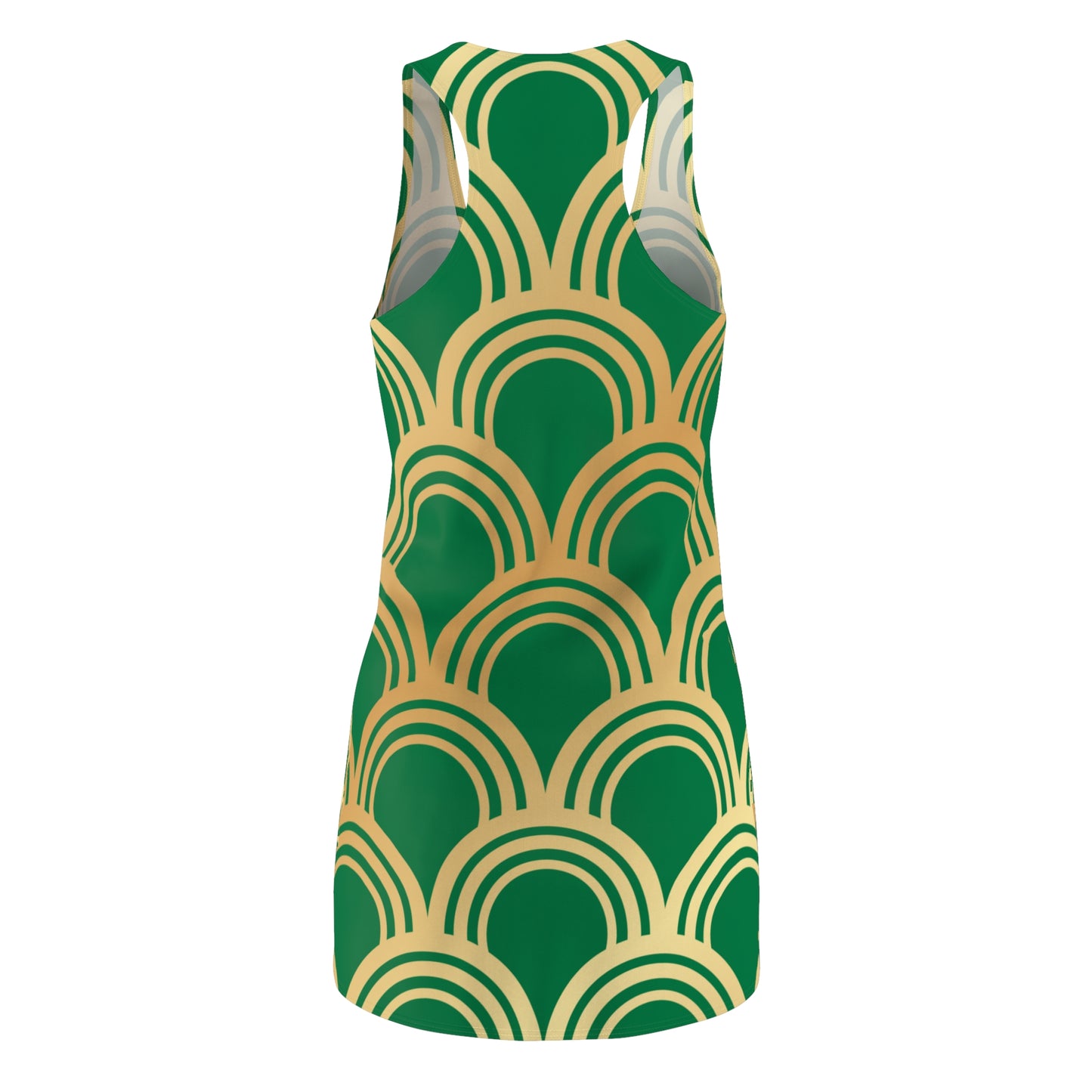 Luxury Racerback Dress mit Art Deco Bogen Muster Yeşil