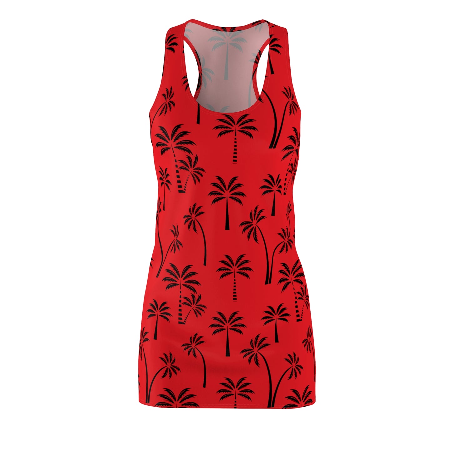 Rot Palmen Racerback Kleid – Leichtes Sommerkleid