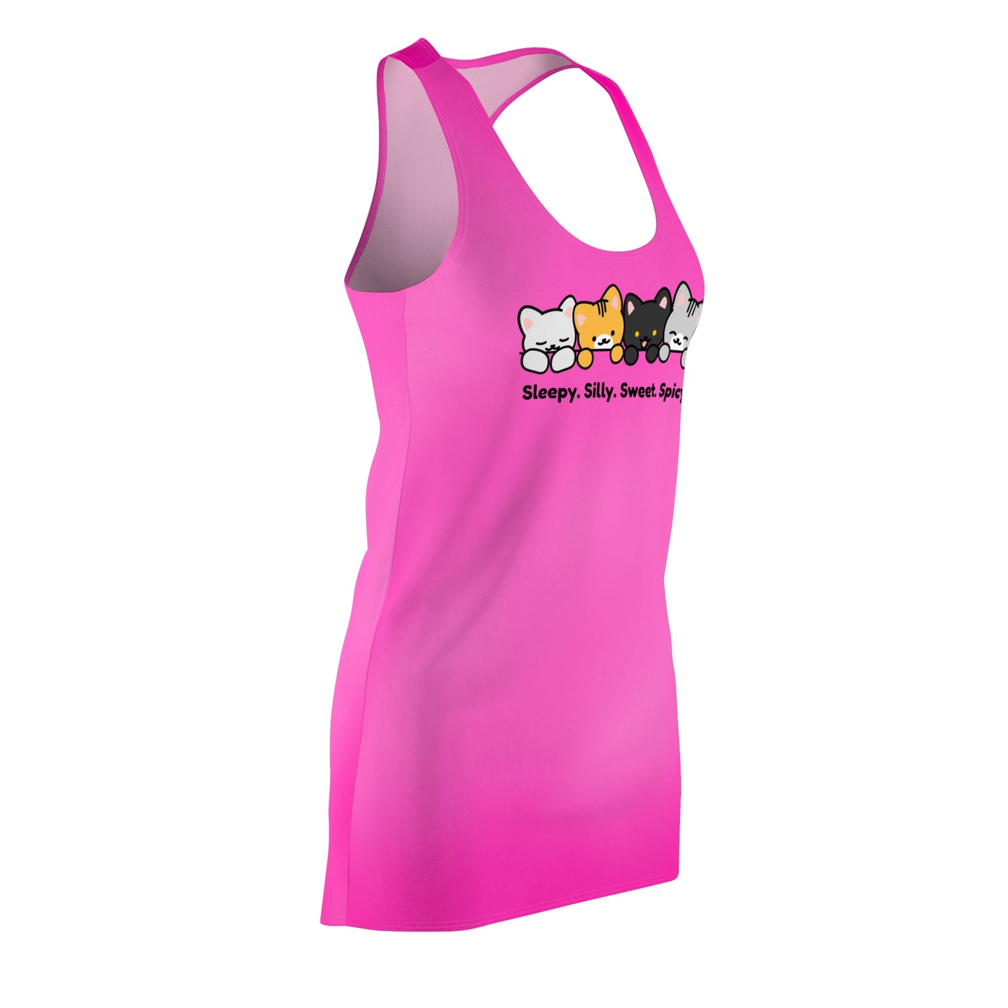 Racerback Kleid mit Katzenmotiv – verspielt, modern & bequem