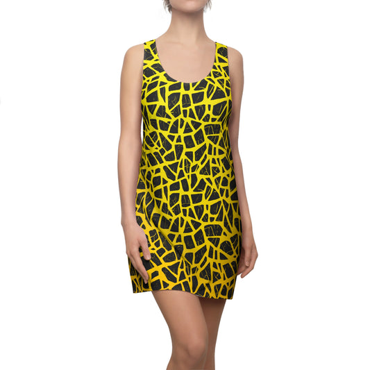 Racerback Damenkleid Sommer – Abstraktes Muster, modern & auffällig