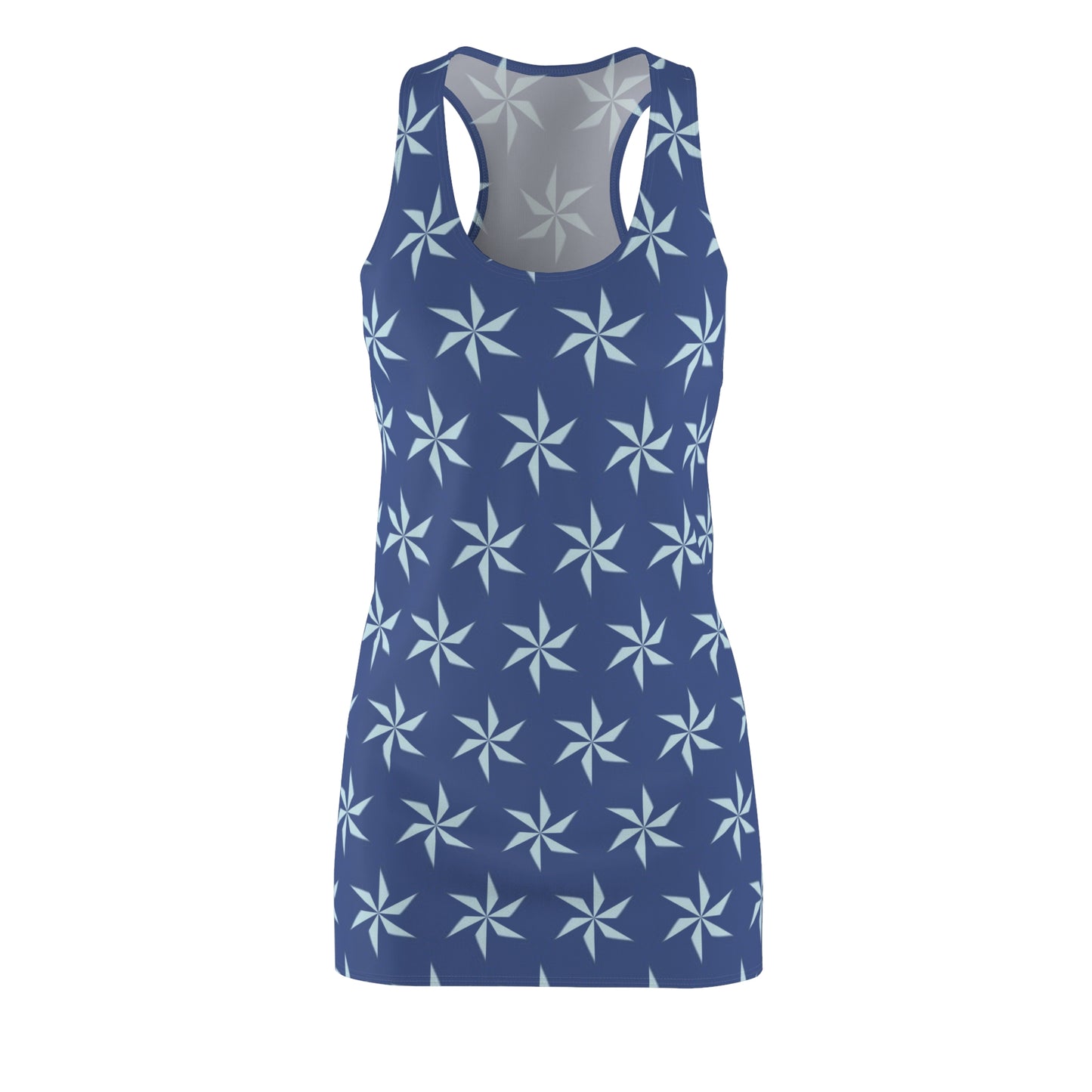 Racerback Damenkleid Sommer – Grafisches Sternmuster, modern & bequem