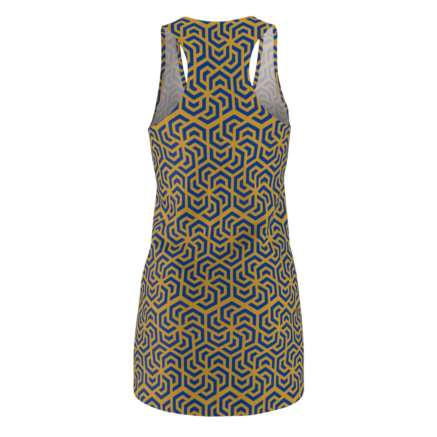 Luxury Racerback Dress mit Modern Geometric Maze Pattern