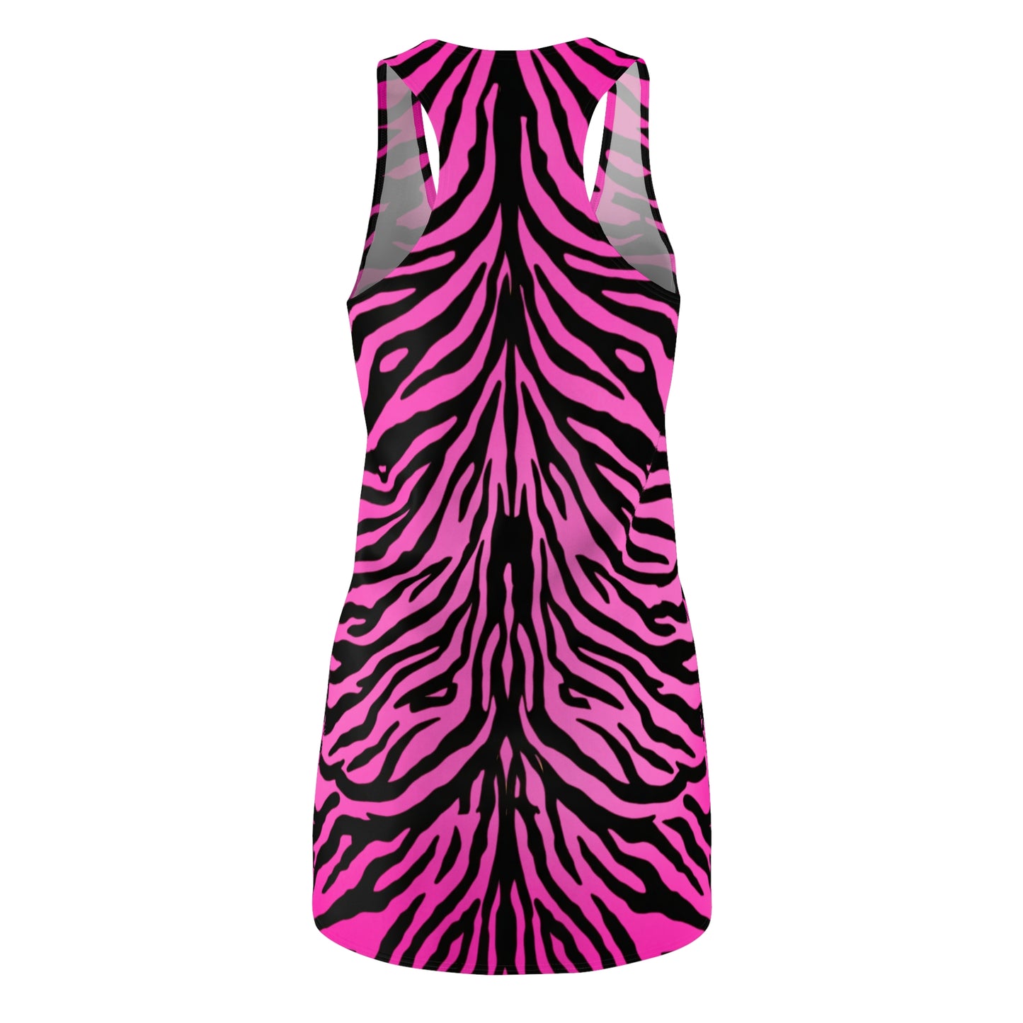 Racerback Sommerkleid Damen – Pinker Farbverlauf im Zebra-Look