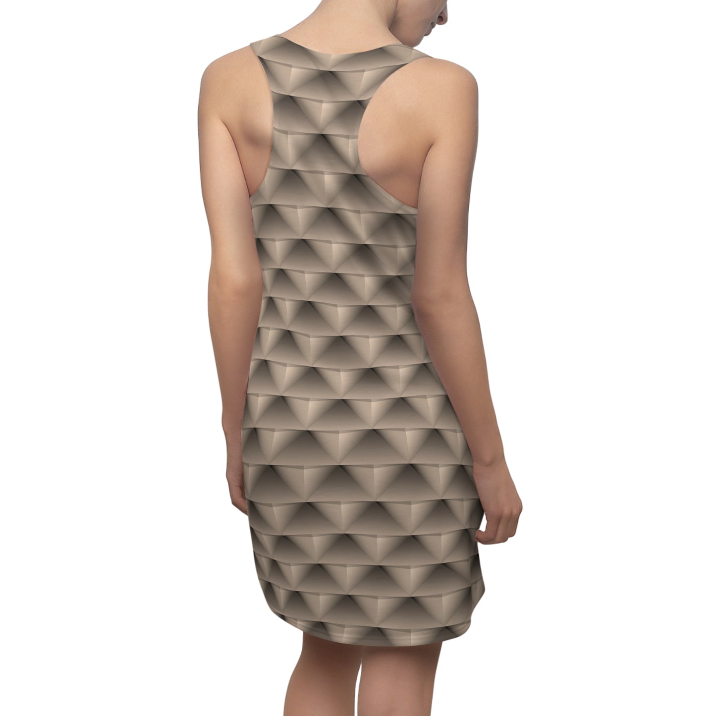 3D Muster Racerback Kleid – Modernes Sommerkleid