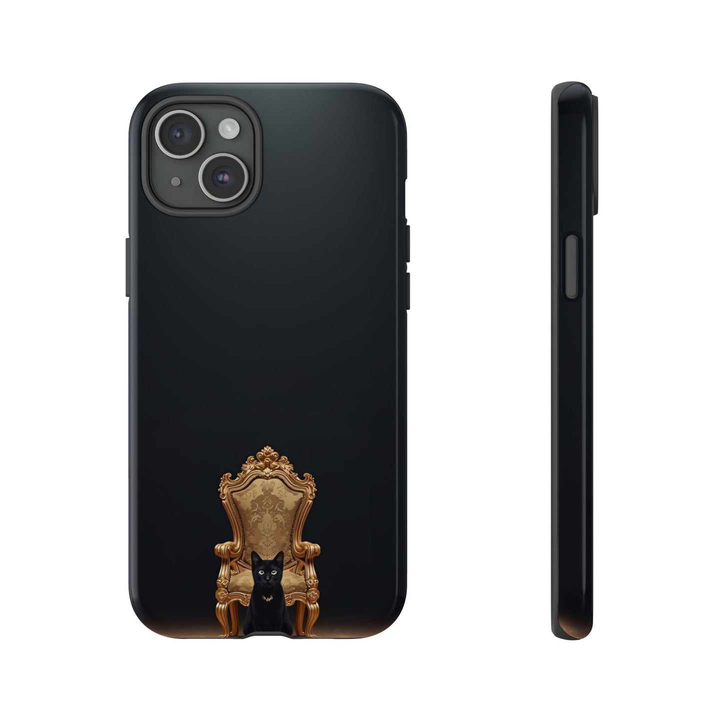 Black Cat on Golden Throne – Premium Phone Case Protective Slim