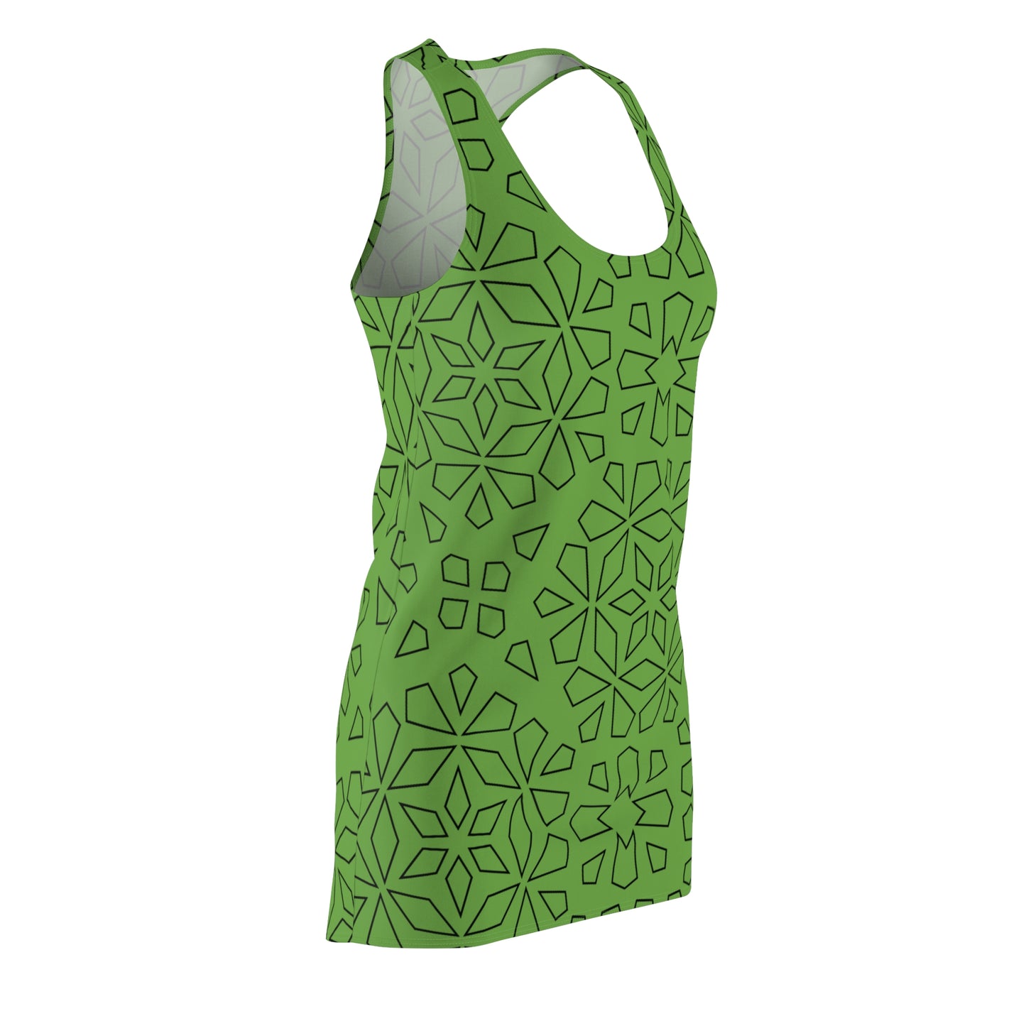 Schwarz Grün Racerback Kleid – Stylische Damenmode