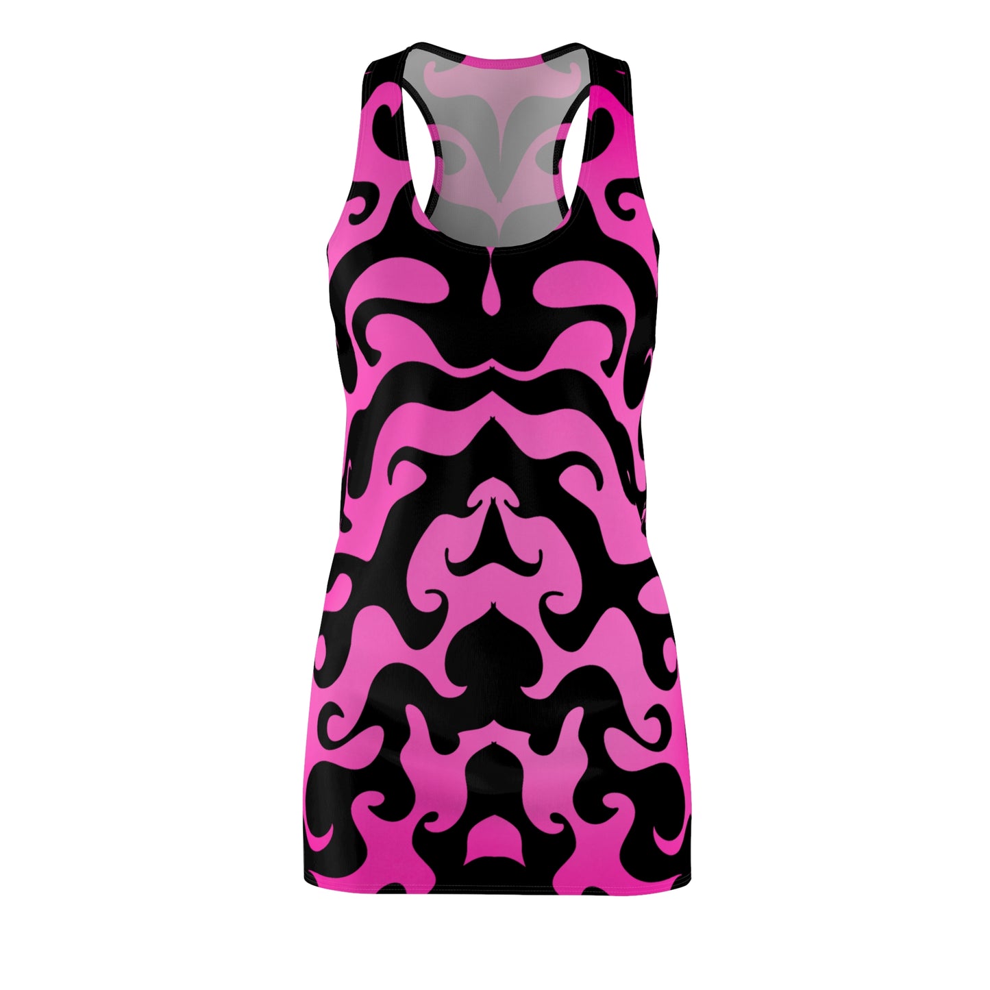 Racerback Kleid mit pinkem Farbverlauf und abstraktem Ornament-Muster