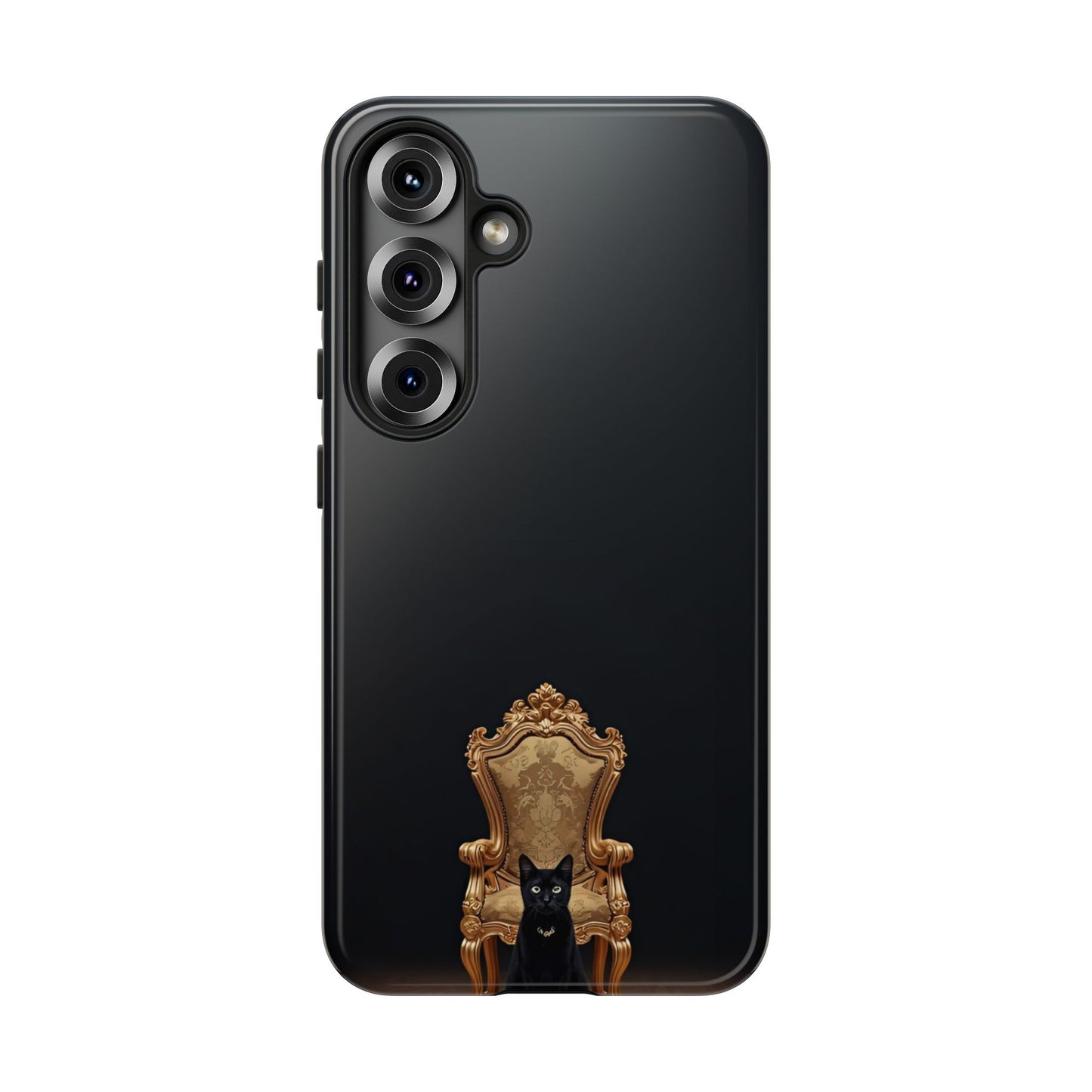Black Cat on Golden Throne – Premium Phone Case Protective Slim