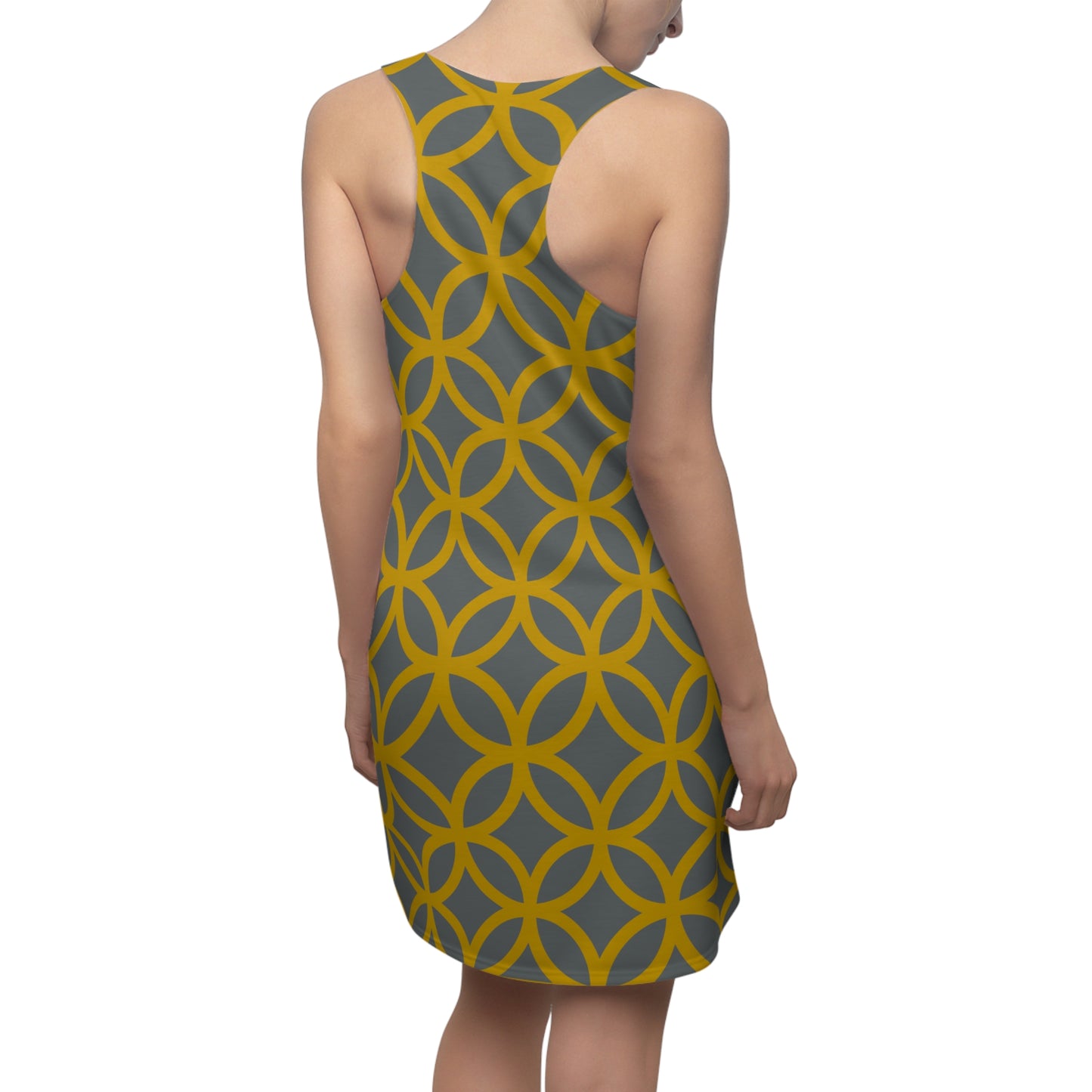 Luxury Racerback Dress mit Modern Circle Pattern Design