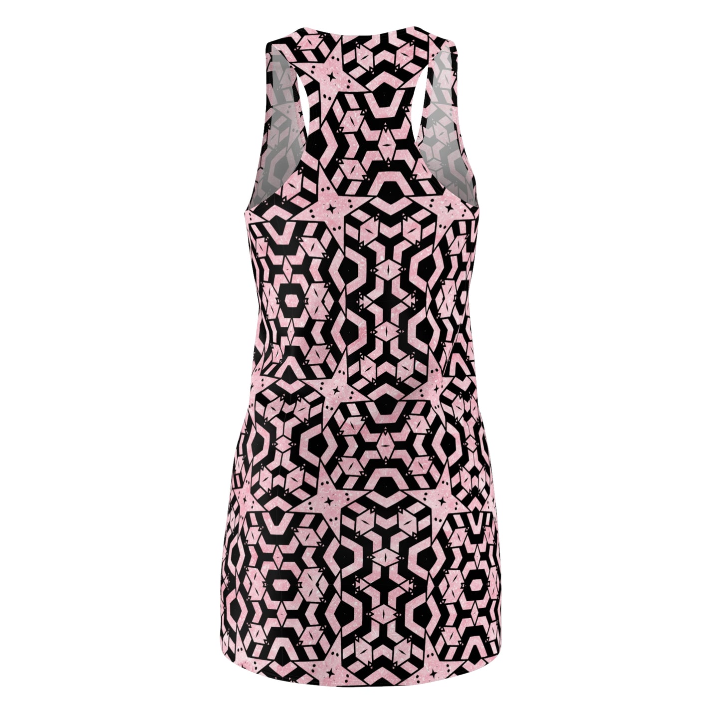 Rosa Racerback Kleid – Sommerkleid für Damen mit abstraktem Muster