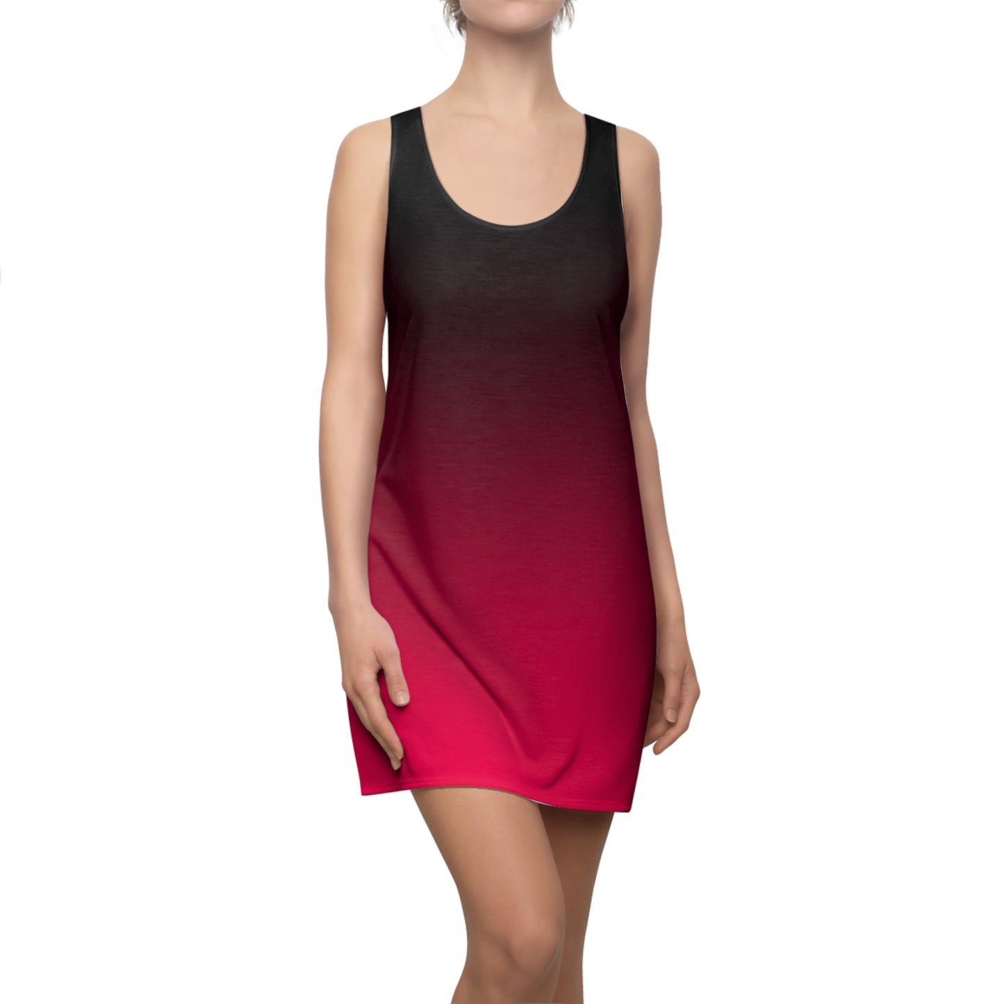 Schwarz-Rotes Racerback Kleid – Moderner Farbverlauf Look