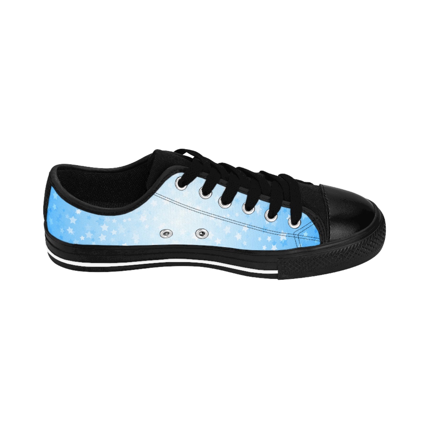 Star Pattern Canvas Sneakers Women – Blue Gradient Lace-Up Shoes