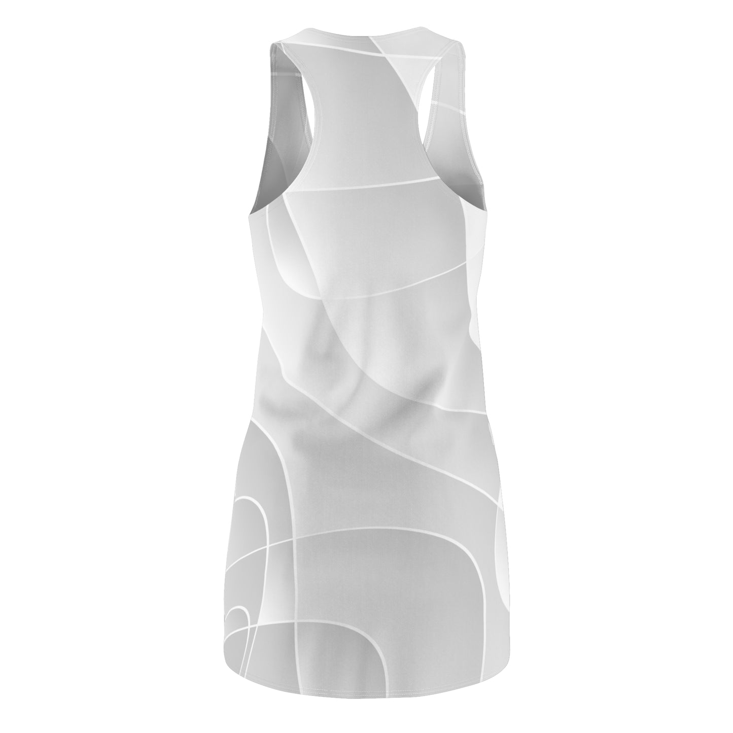 Racerback Damenkleid Sommer – Graues Linienmuster, elegant & modern