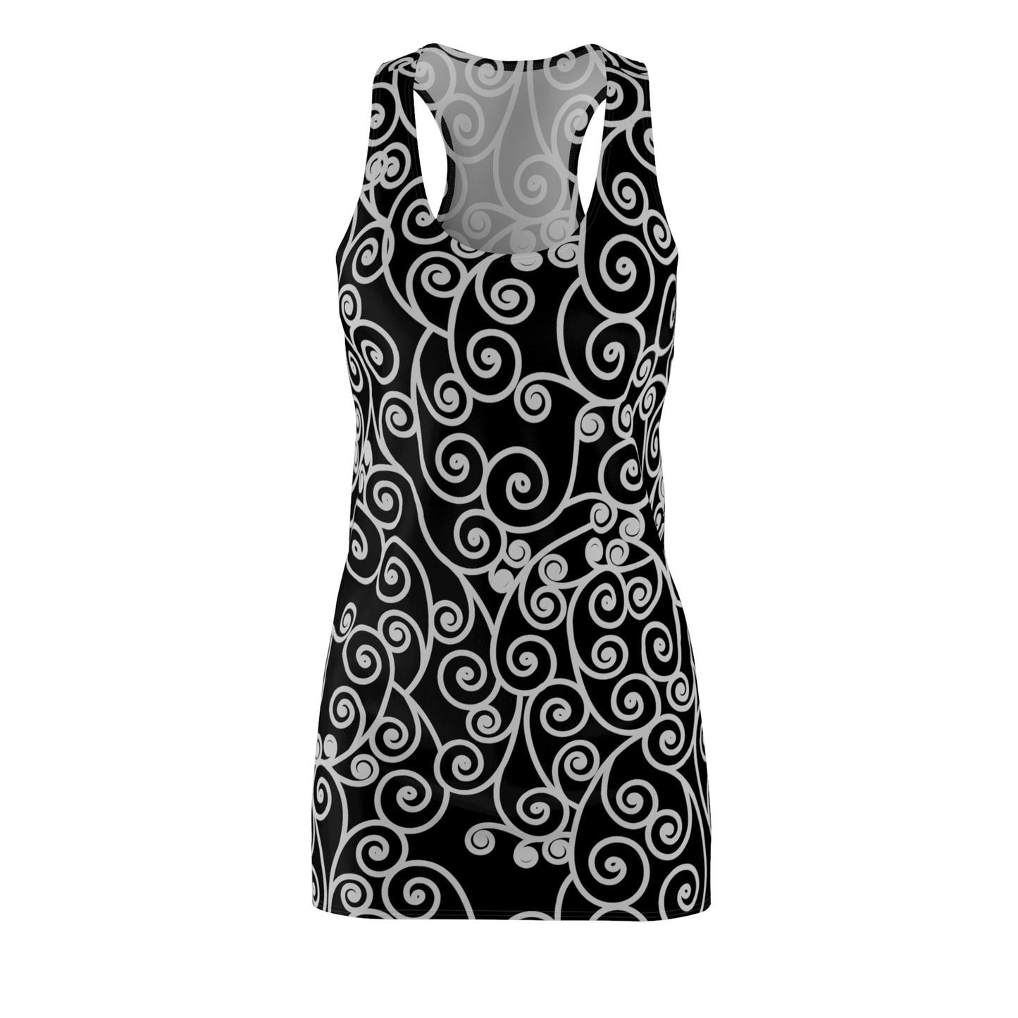 Racerback Kleid mit abstraktem Wirbelmuster – modern & zeitlos