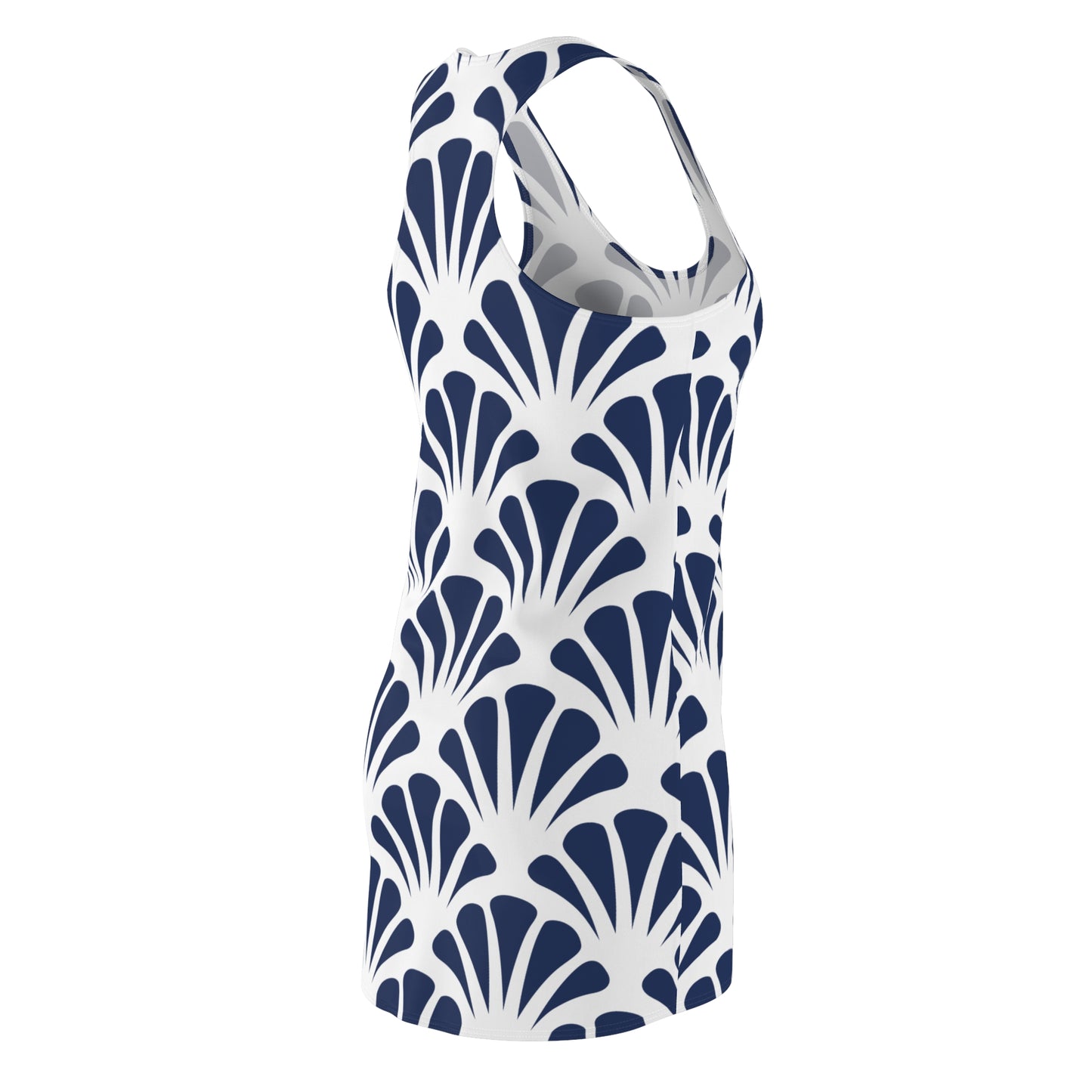 Damen Kleid Navy Muster Racerback Sommer Strand Casual