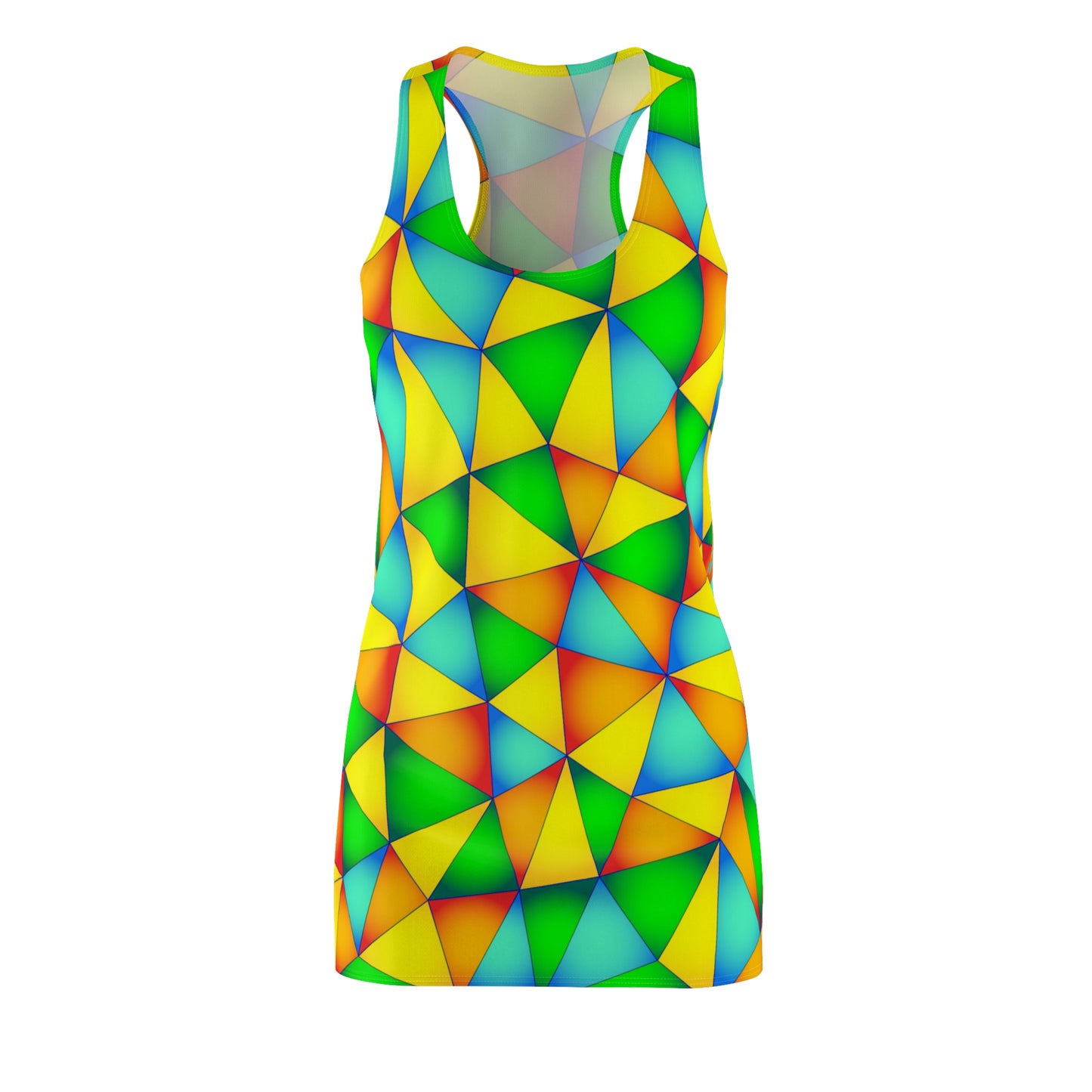Geometrie Racerback Kleid – Farbenfrohes Sommer Outfit