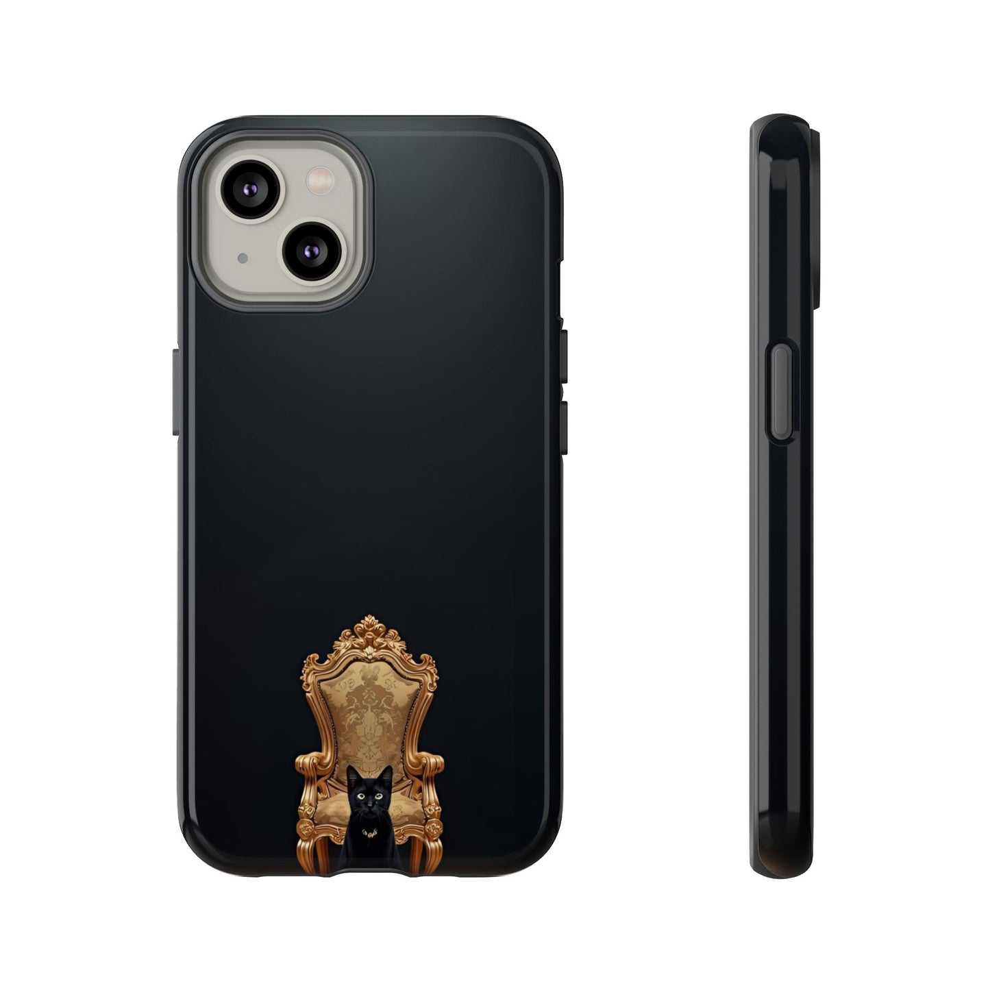 Black Cat on Golden Throne – Premium Phone Case Protective Slim