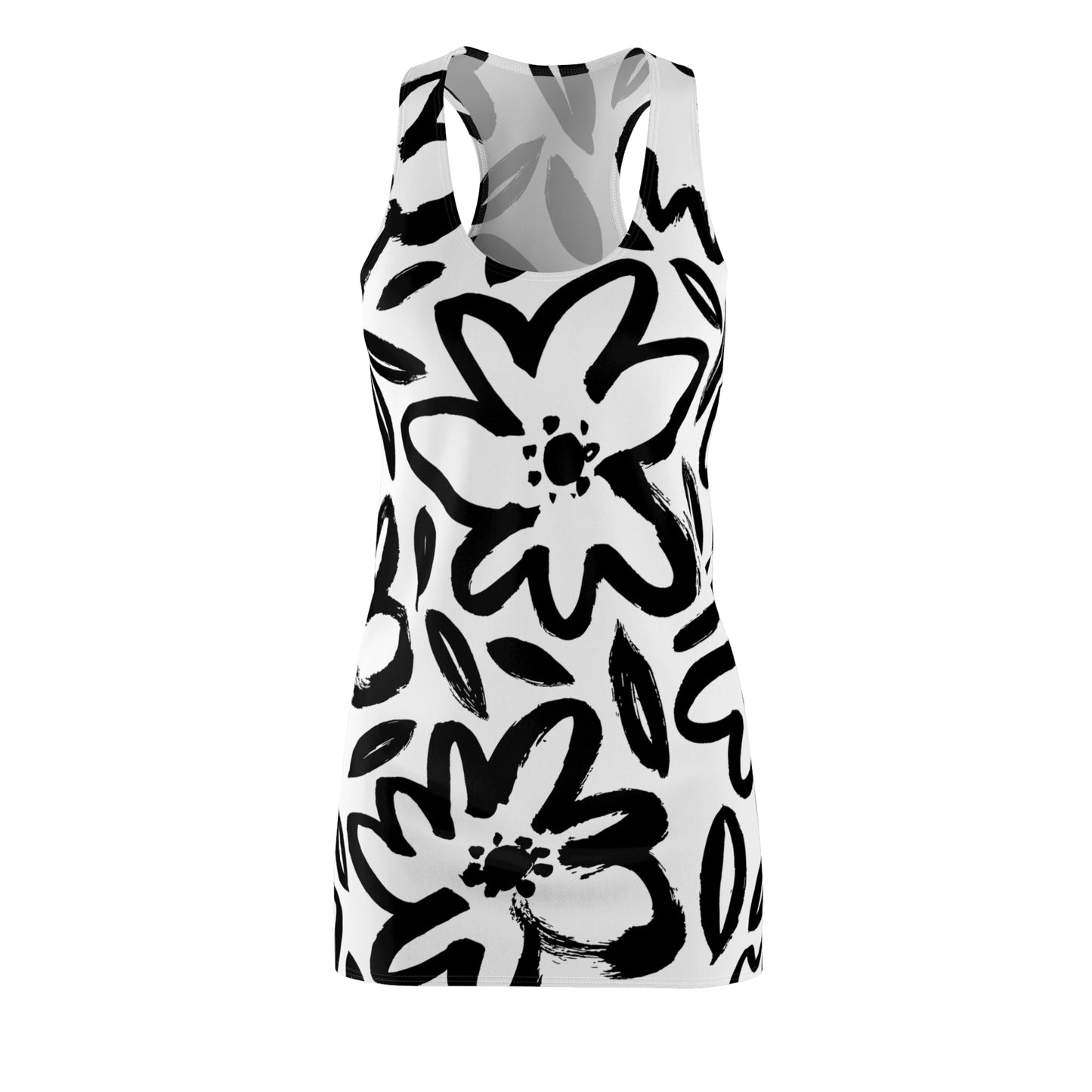 Racerback Kleid Damen Blumenmuster – Sommerkleid Strandkleid