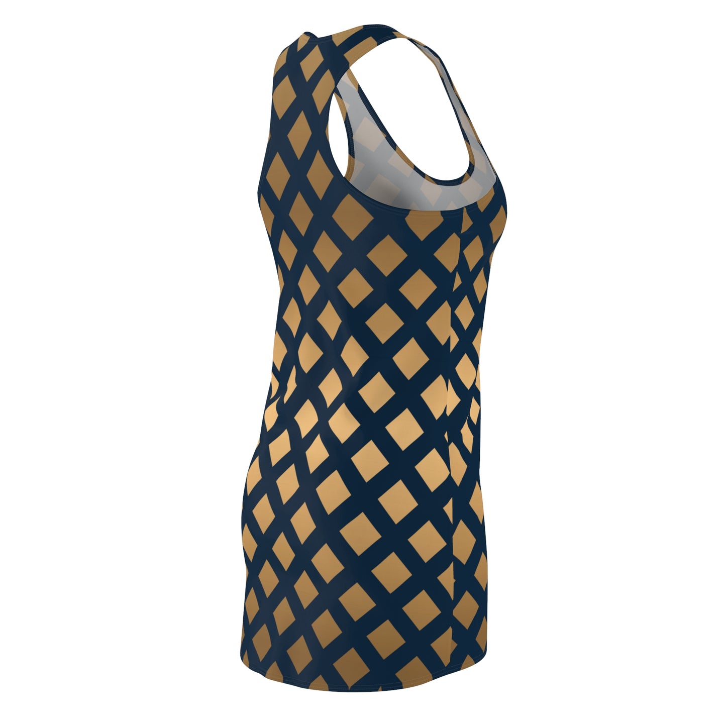 Diamond Grid Racerback Kleid | Geometrisches Retro Muster