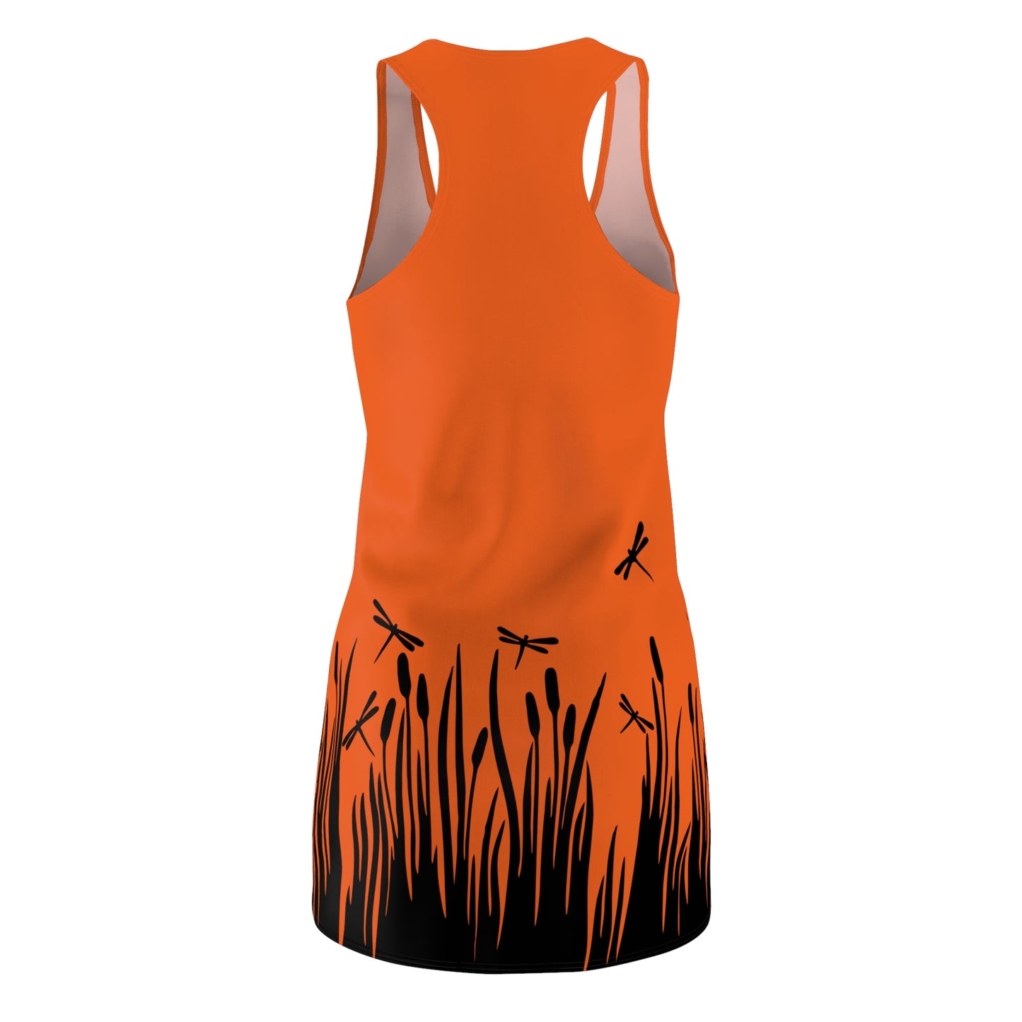 Oranges Damen Kleid Libellen Design Racerback Sommer Freizeit Party
