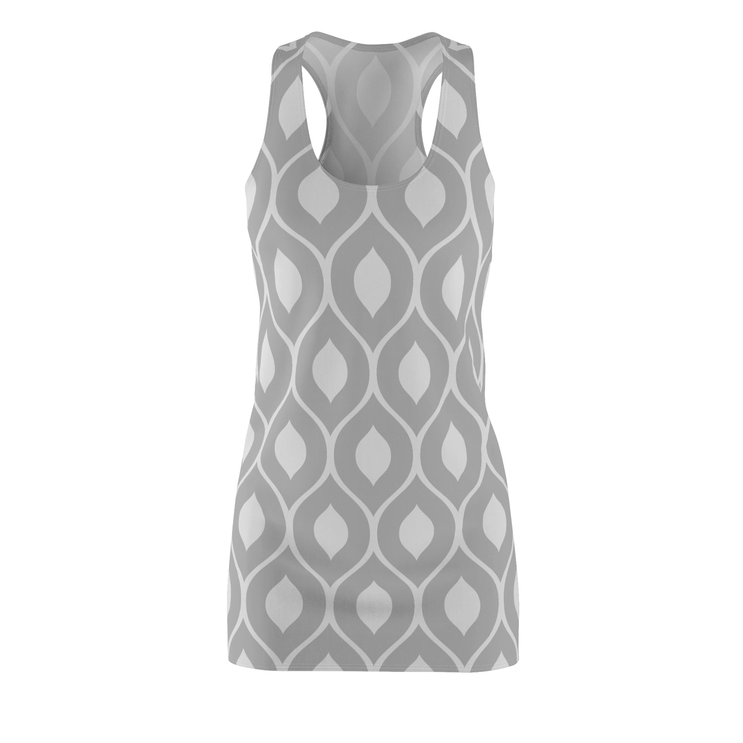 Grau Geometrie Racerback Kleid – Stilvolles Sommerkleid