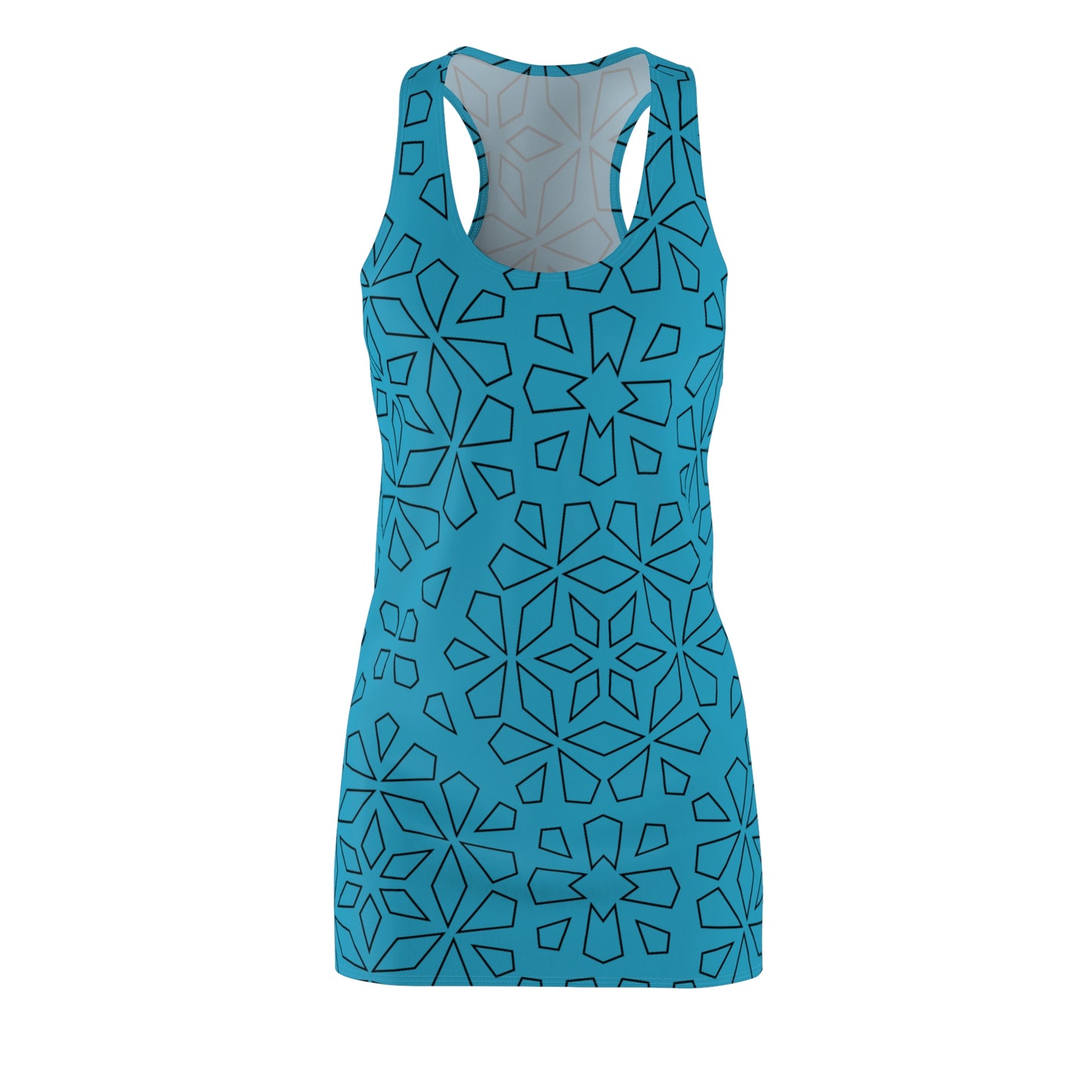 Schwarz Türkis Racerback Kleid – Stylische Damenmode