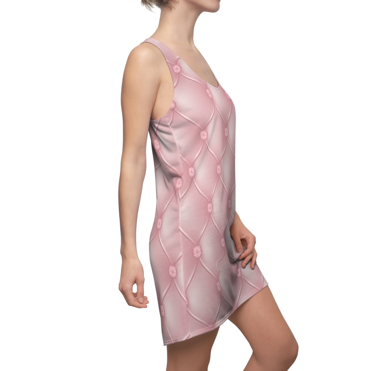 Altrosa Racerback Sommerkleid mit Rauten Steppoptik