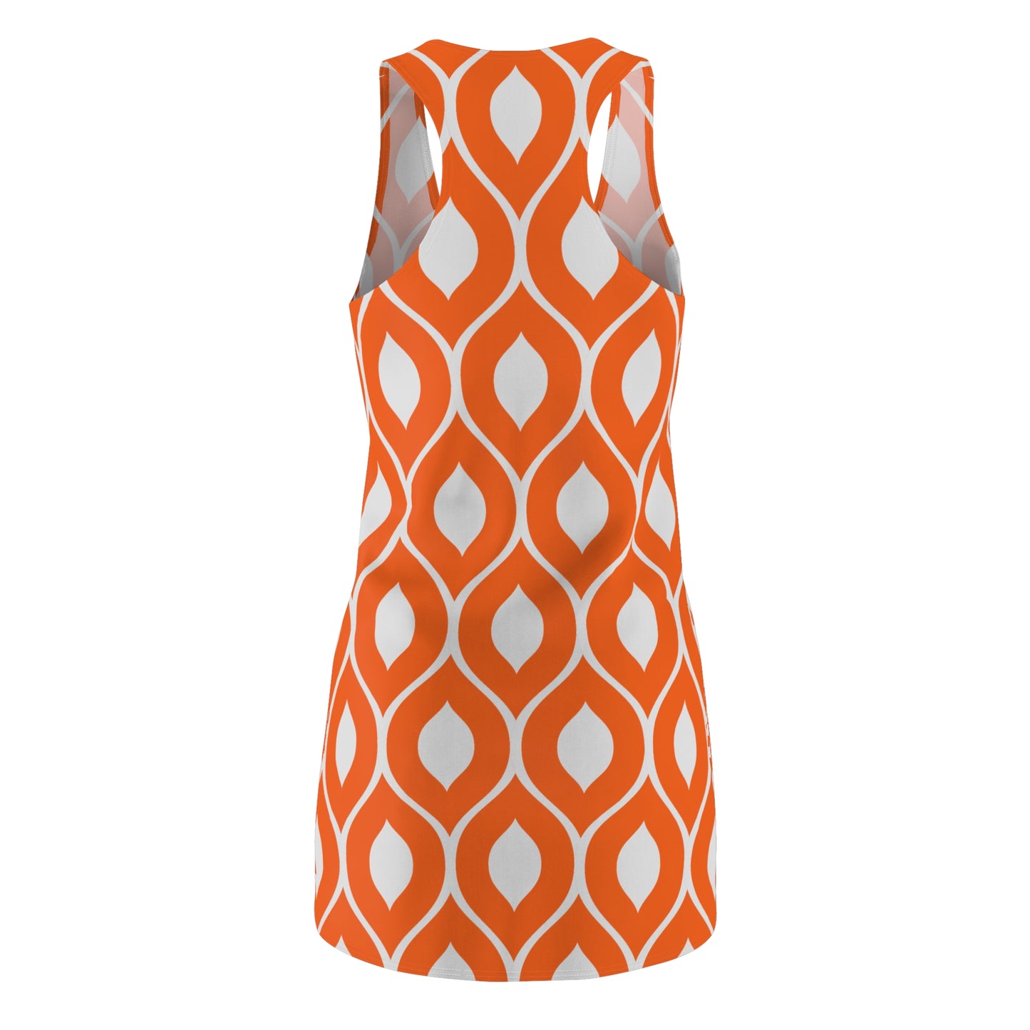 Orange Grau Geometrie Racerback Kleid – Stilvolles Sommerkleid