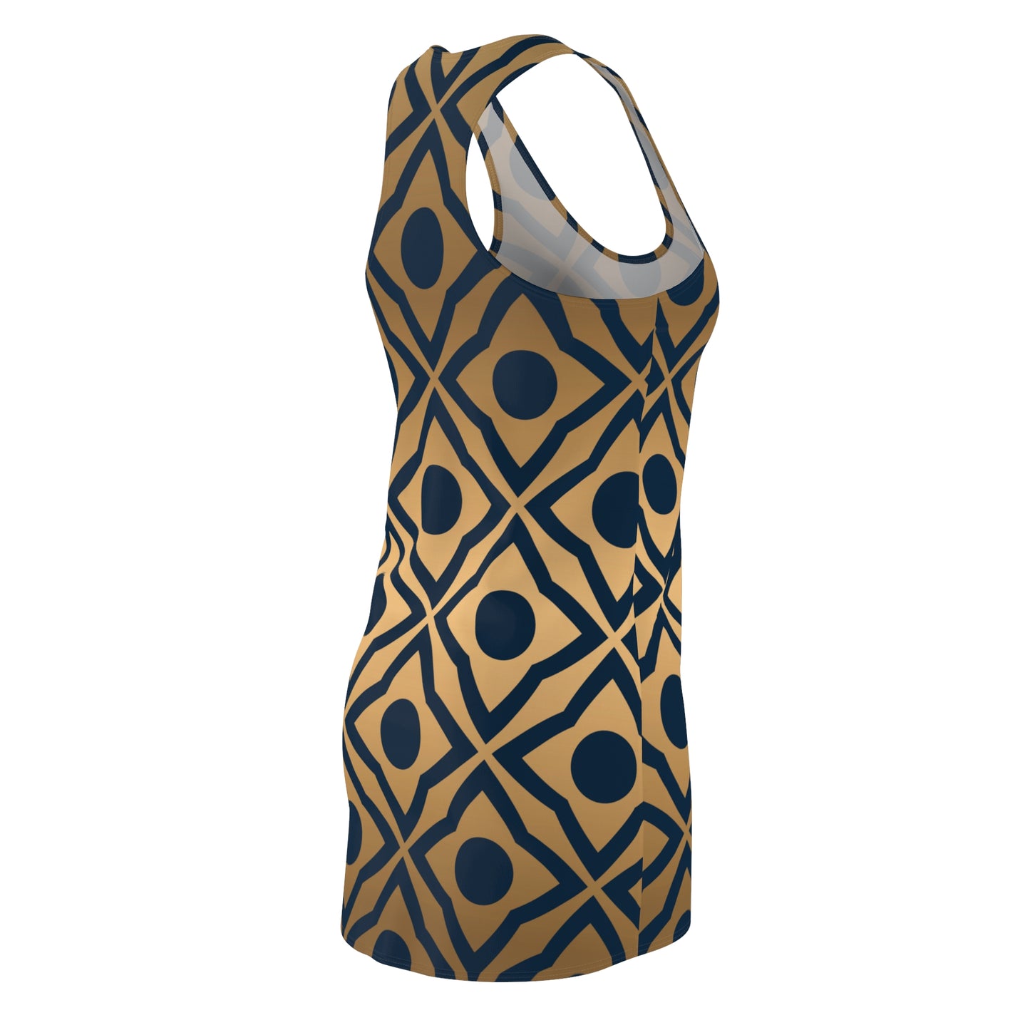 Abstract Geometric Racerback Kleid | Modernes Retro Muster