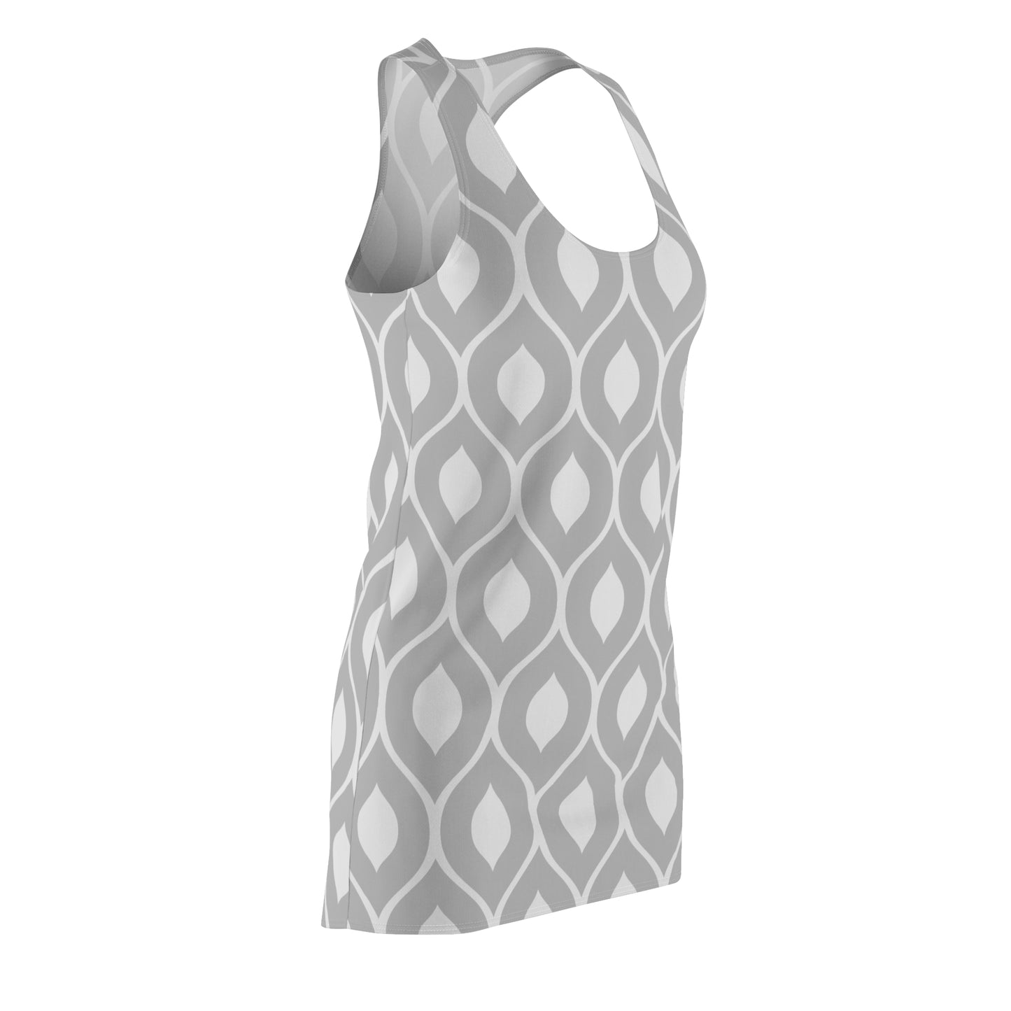 Grau Geometrie Racerback Kleid – Stilvolles Sommerkleid