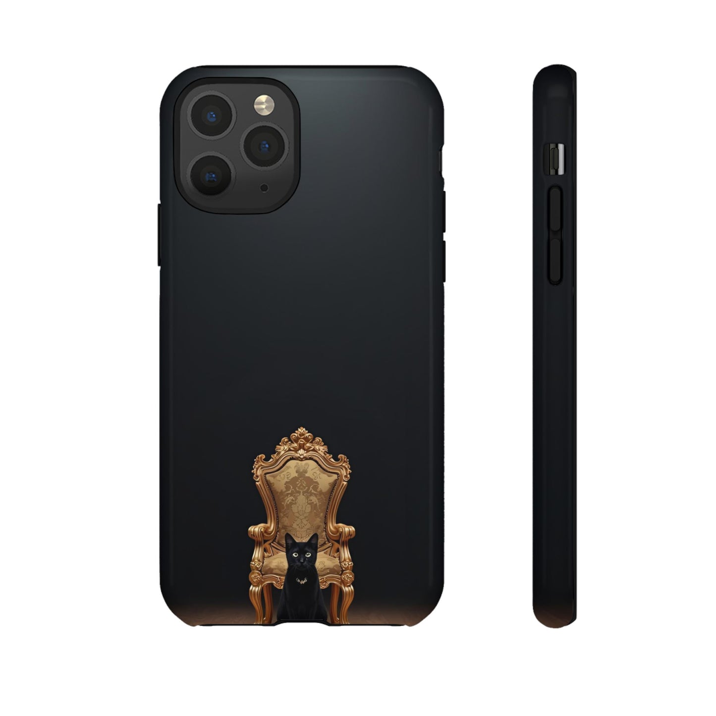 Black Cat on Golden Throne – Premium Phone Case Protective Slim
