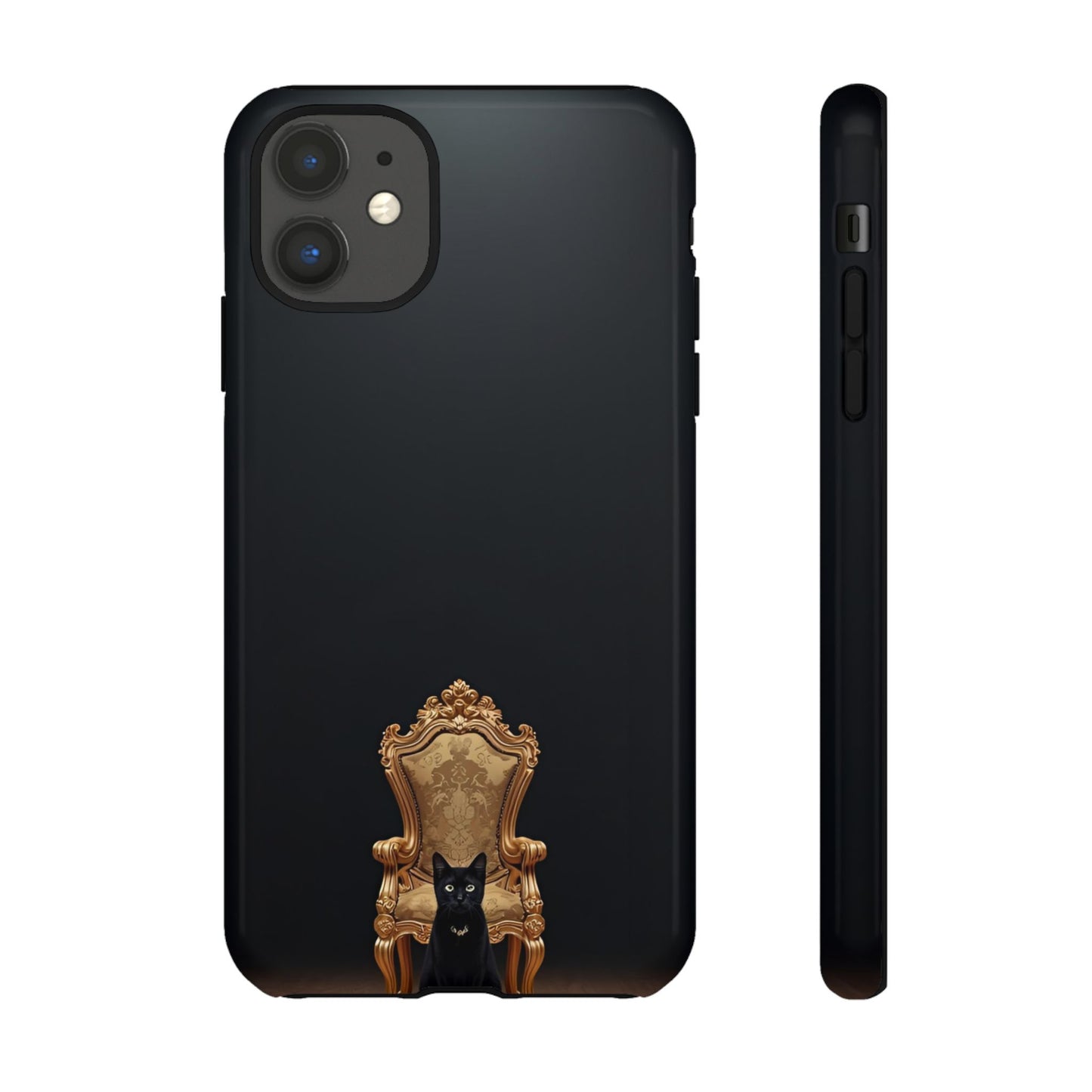 Black Cat on Golden Throne – Premium Phone Case Protective Slim