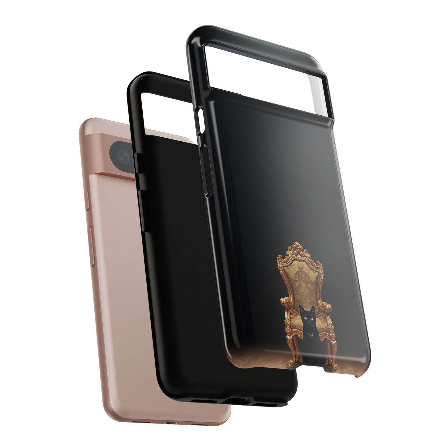 Black Cat on Golden Throne – Premium Phone Case Protective Slim