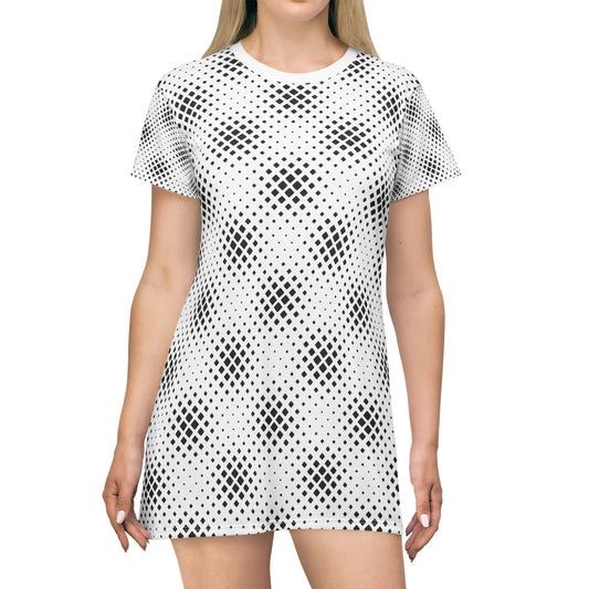 Damen Kleid Punktmuster T-Shirt Sommer Casual Einzigartig